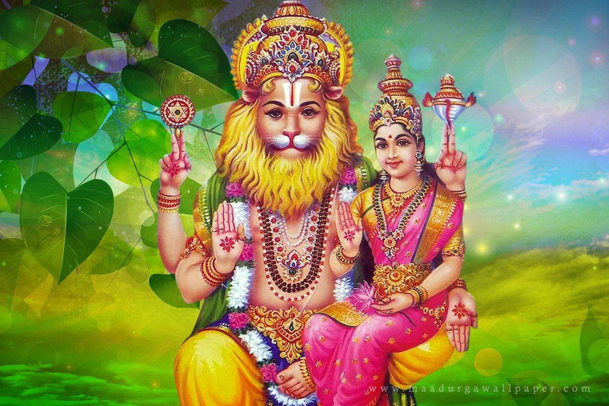 Lord Narasimha Nature Background — 1200x800 wallpaper