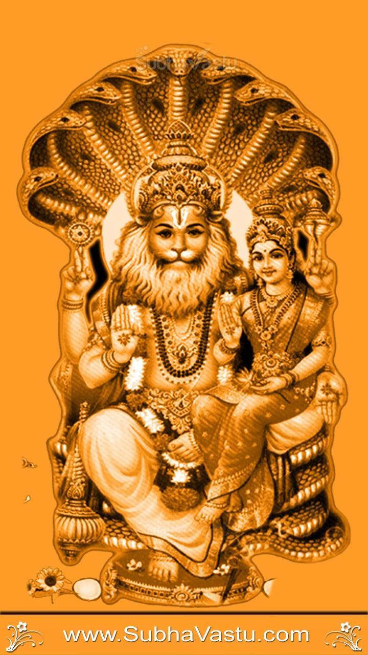 Lord Narasimha Orange Aesthetic — 720x1280 wallpaper