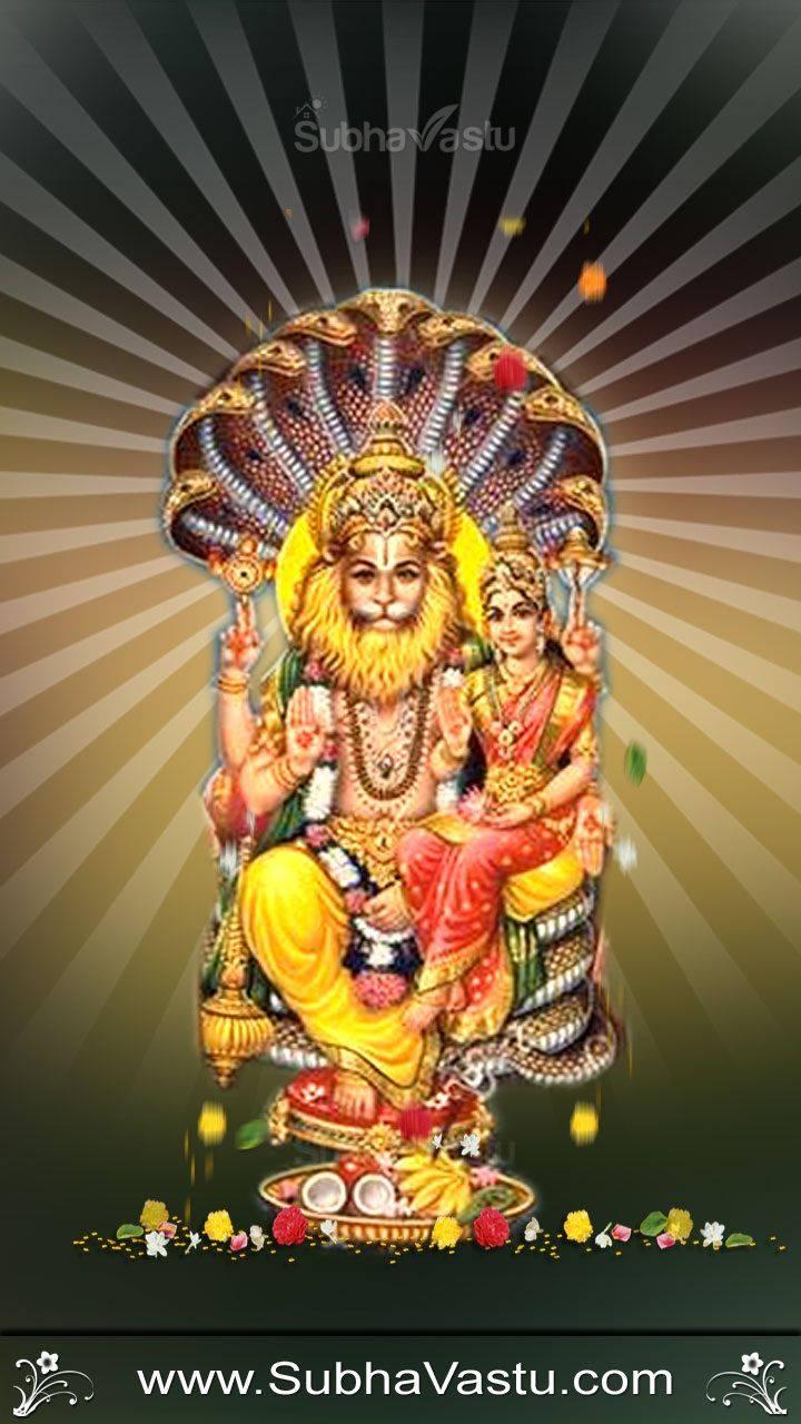 Lord Narasimha Rays Effect — 720x1280 wallpaper