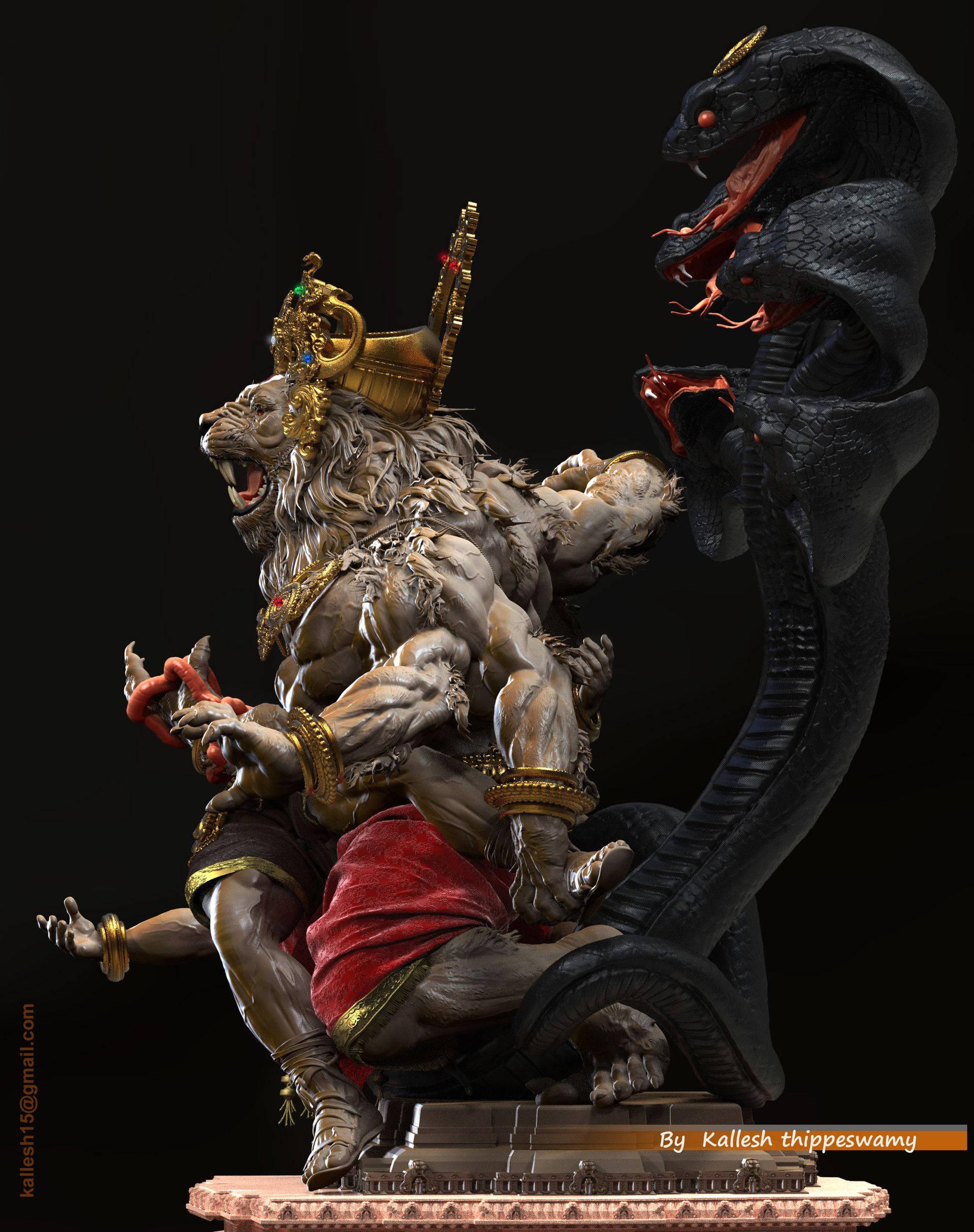 Lord Narasimha Statue — 1920x2430 wallpaper