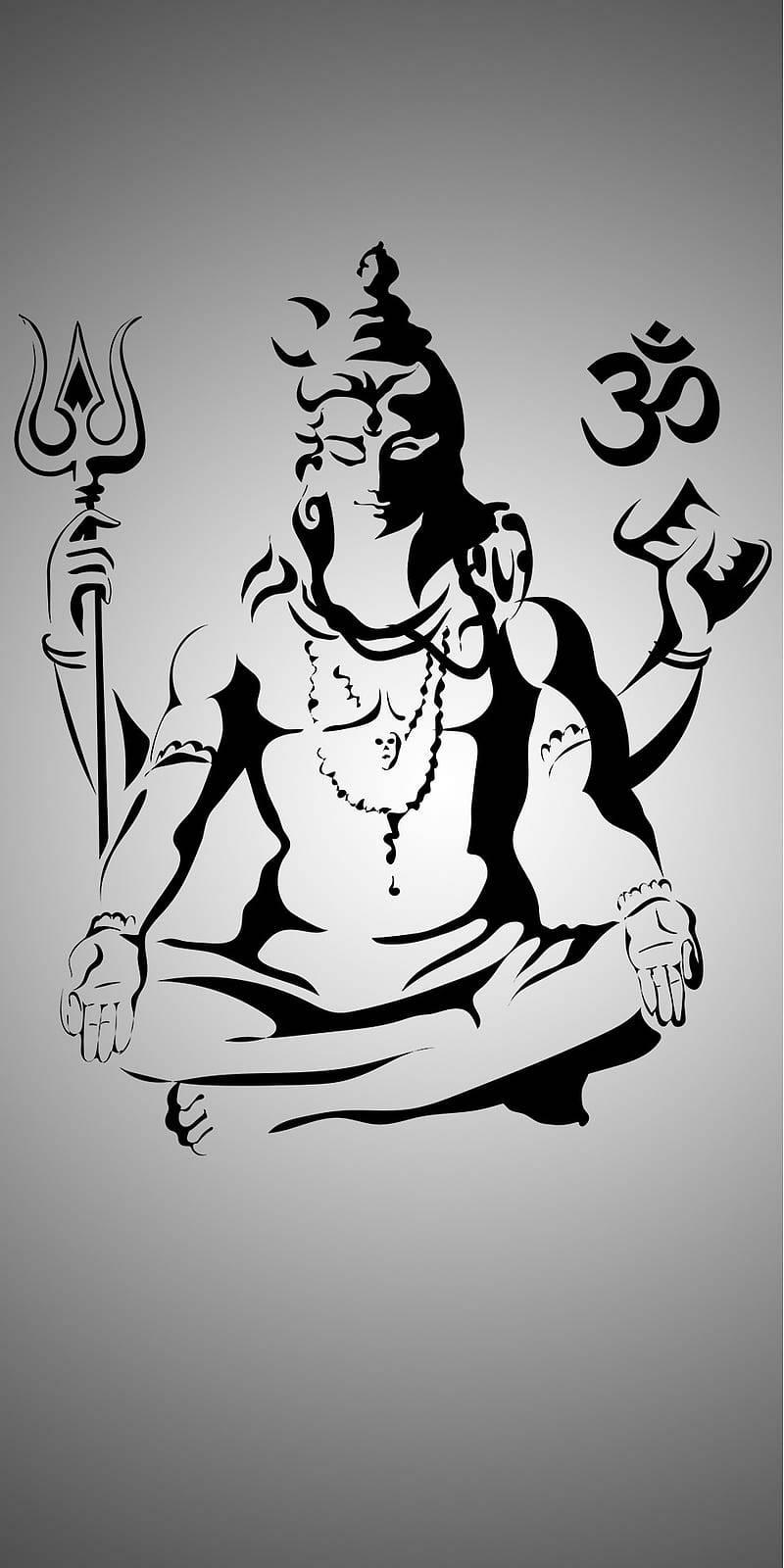 Lord Shiva Bholenath 3D Outlines — 800x1600 wallpaper