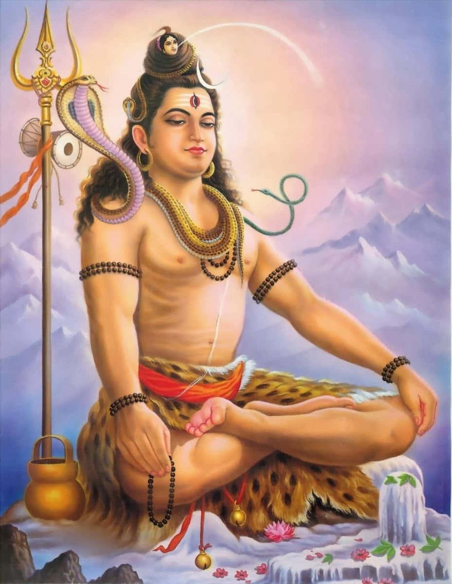 lord shiva in meditation on the mountain — 929x1200 wallpaper