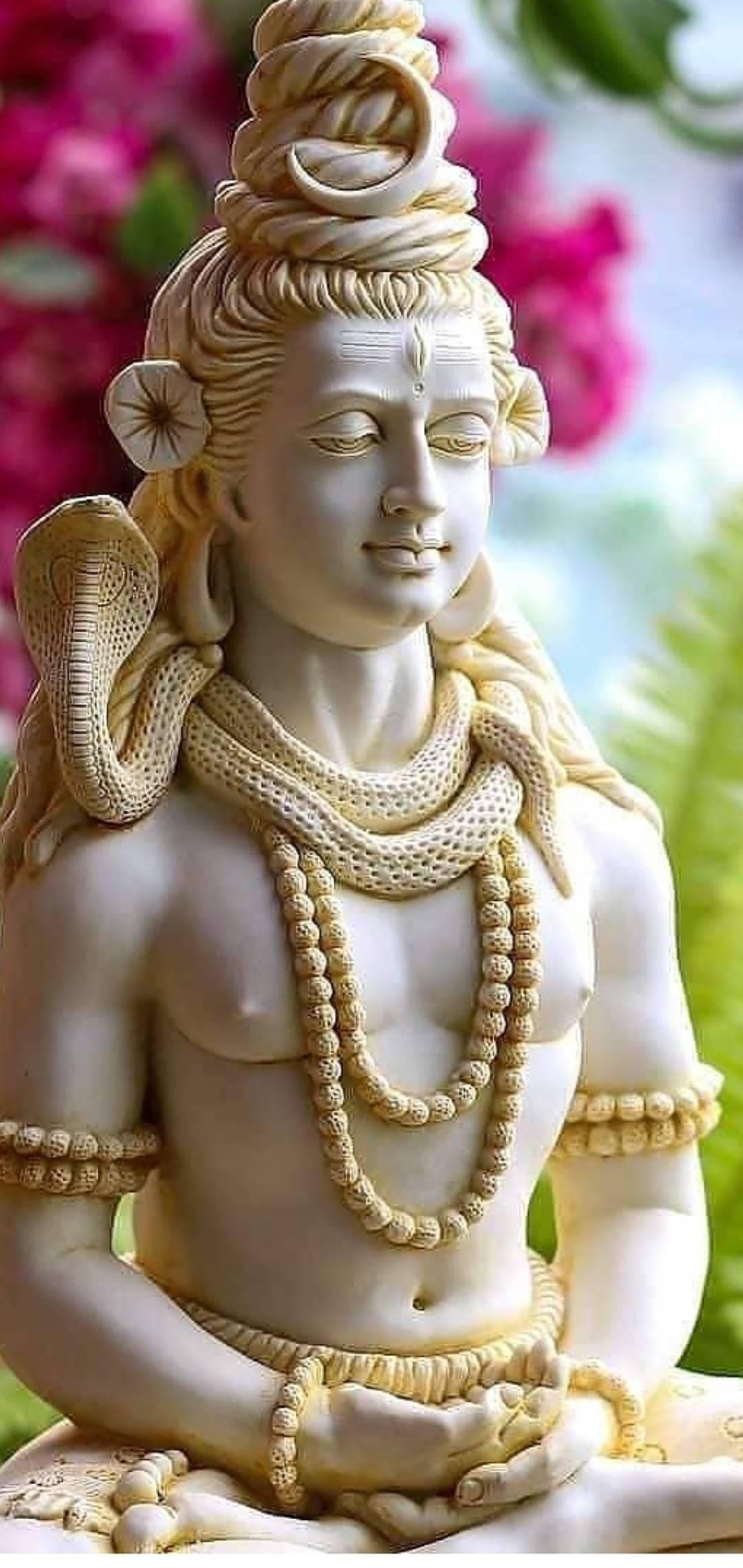 Lord Shiva Stone Figure — 1080x2280 wallpaper