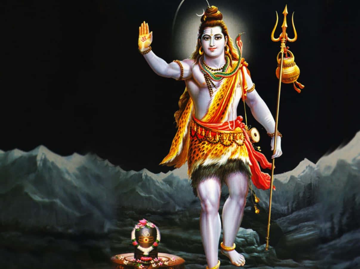 lord shiva with a sword and a trident — 1207x900 wallpaper