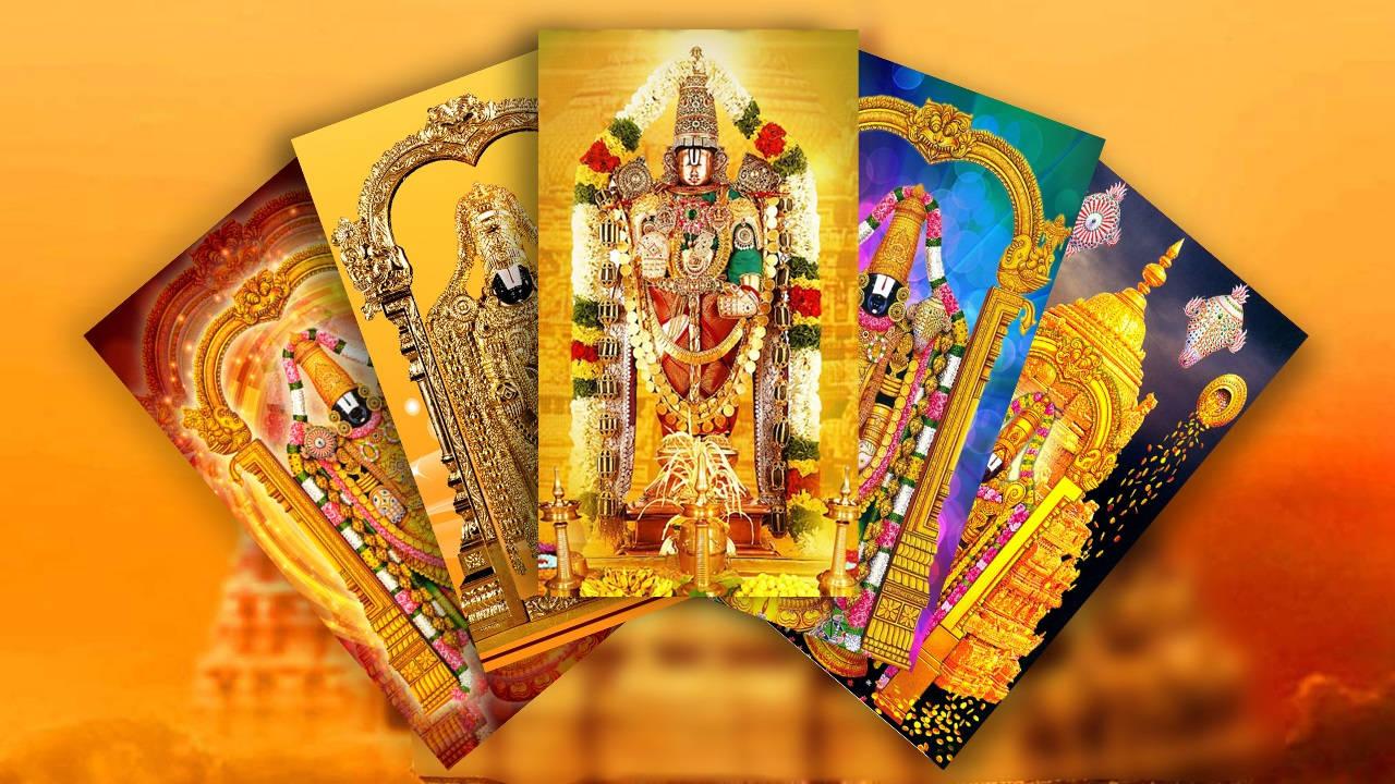 Lord Venkateswara adorning a deck of cards — 1280x720 wallpaper