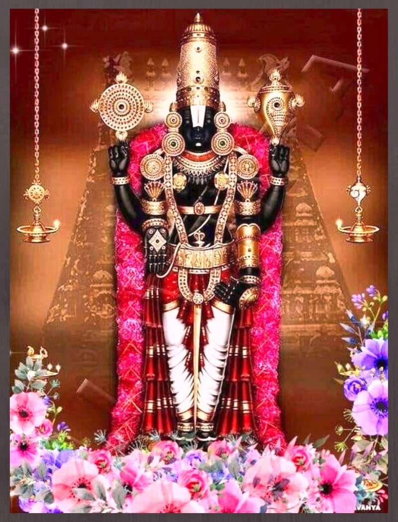 Lord Venkateswara Flower Frame — 800x1050 wallpaper