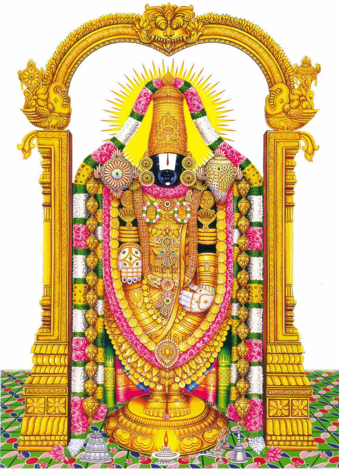 Lord Venkateswara On Green Tiled Floor — 1141x1600 wallpaper