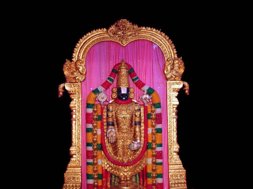 Lord Venkateswara Pink Curtain — 1024x768 wallpaper