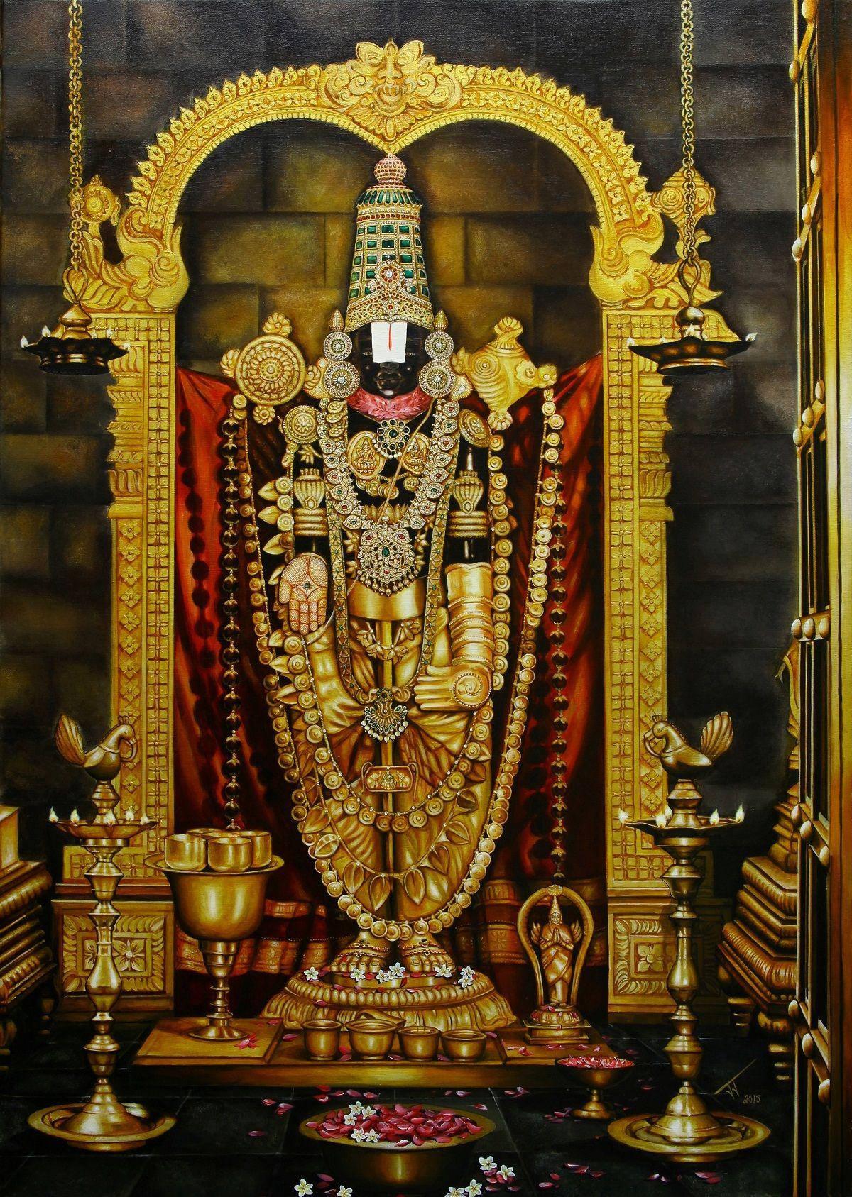 Lord Venkateswara Statue In Gold — 1200x1687 wallpaper