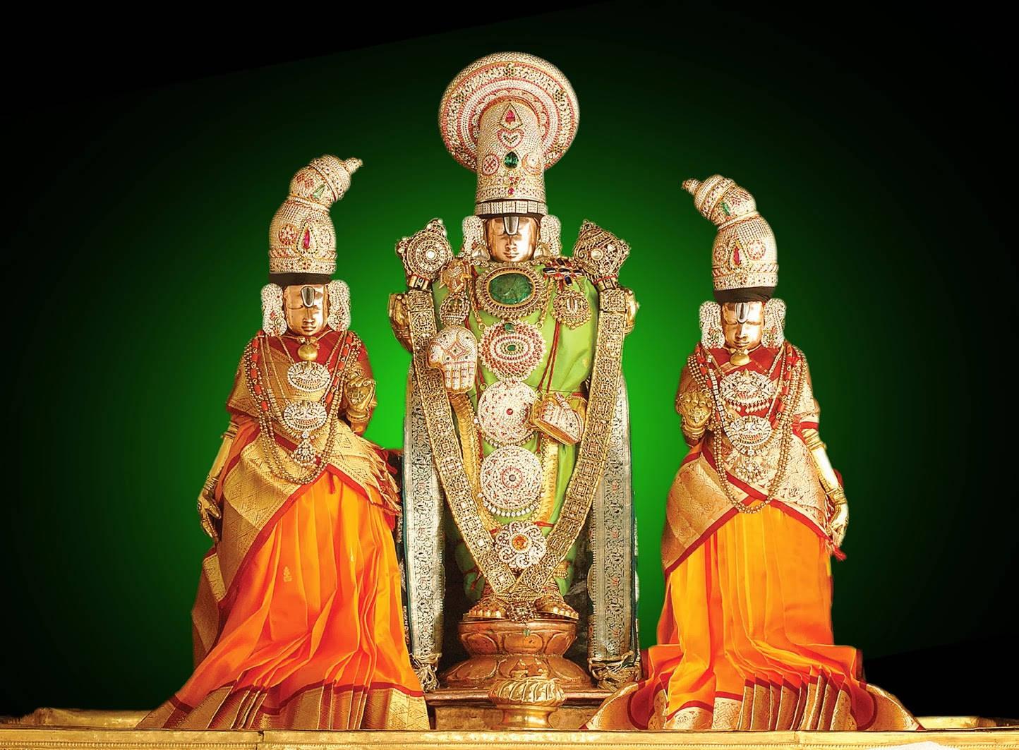 Lord Venkateswara With Two Statues — 1444x1063 wallpaper