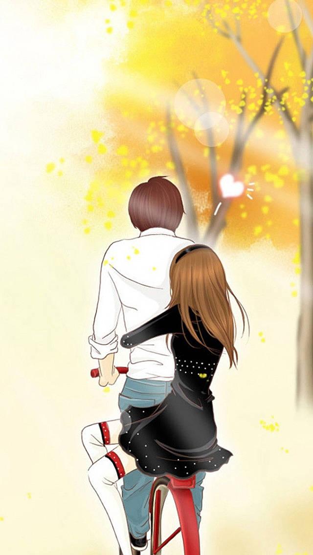 Love Cute Couple Anime — 640x1136 wallpaper