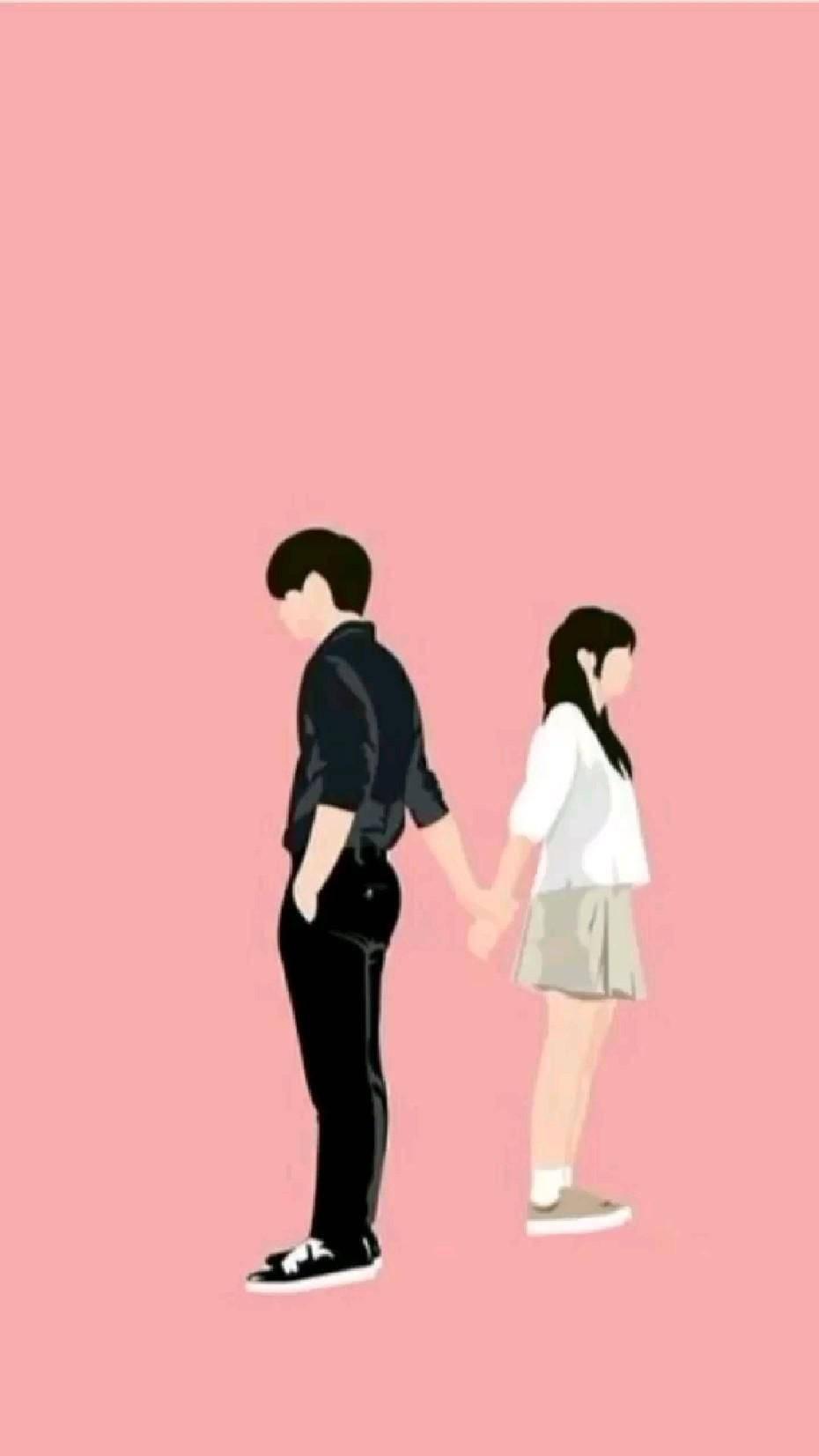 Love Cute Couple Back To Back — 930x1653 wallpaper