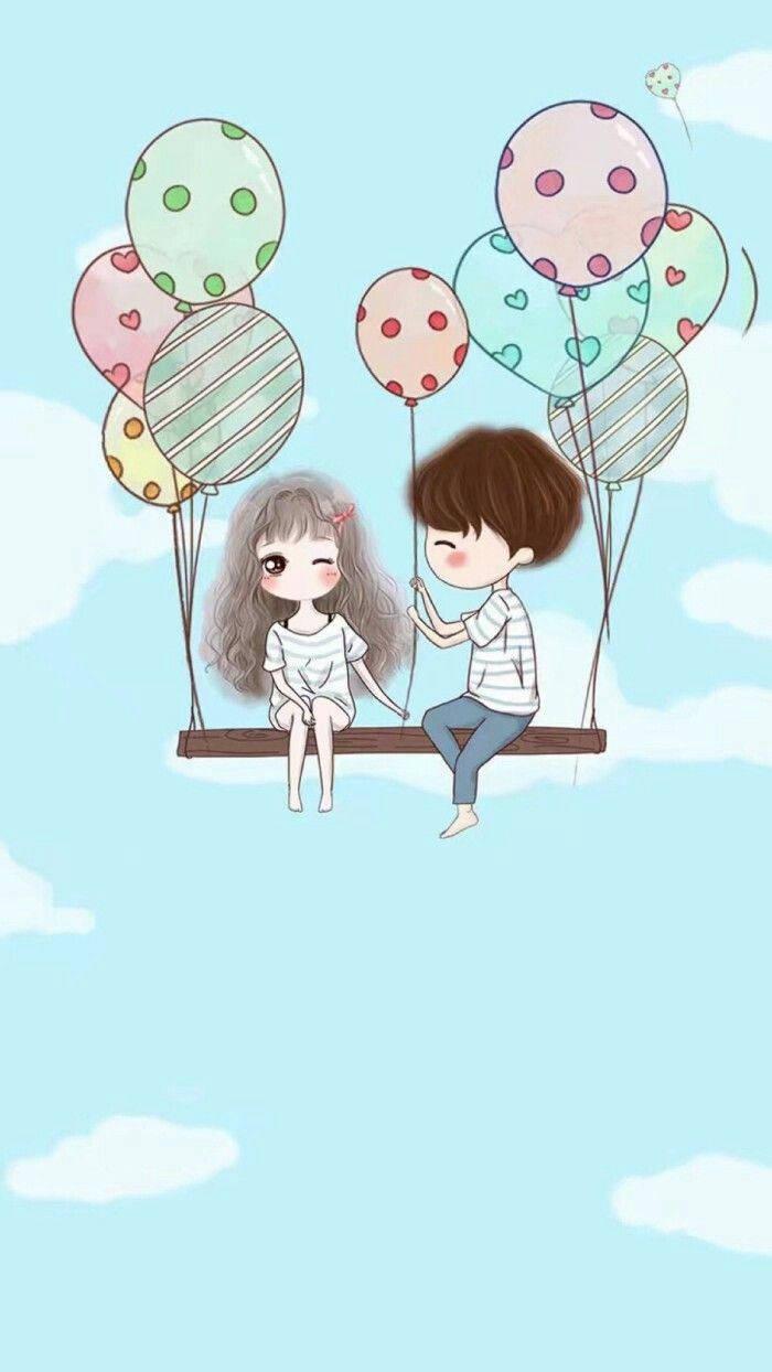 Love Cute Couple In The Air — 700x1244 wallpaper