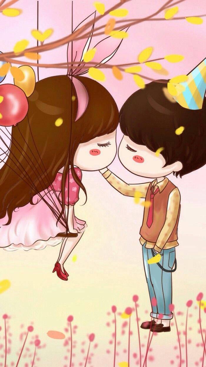 Love Cute Couple In The Swing — 700x1243 wallpaper