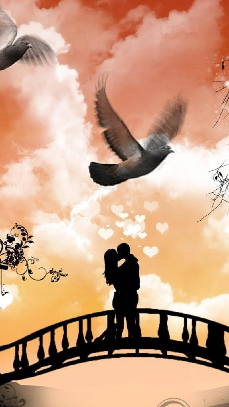 Love Cute Couple On The Bridge — 800x1421 wallpaper