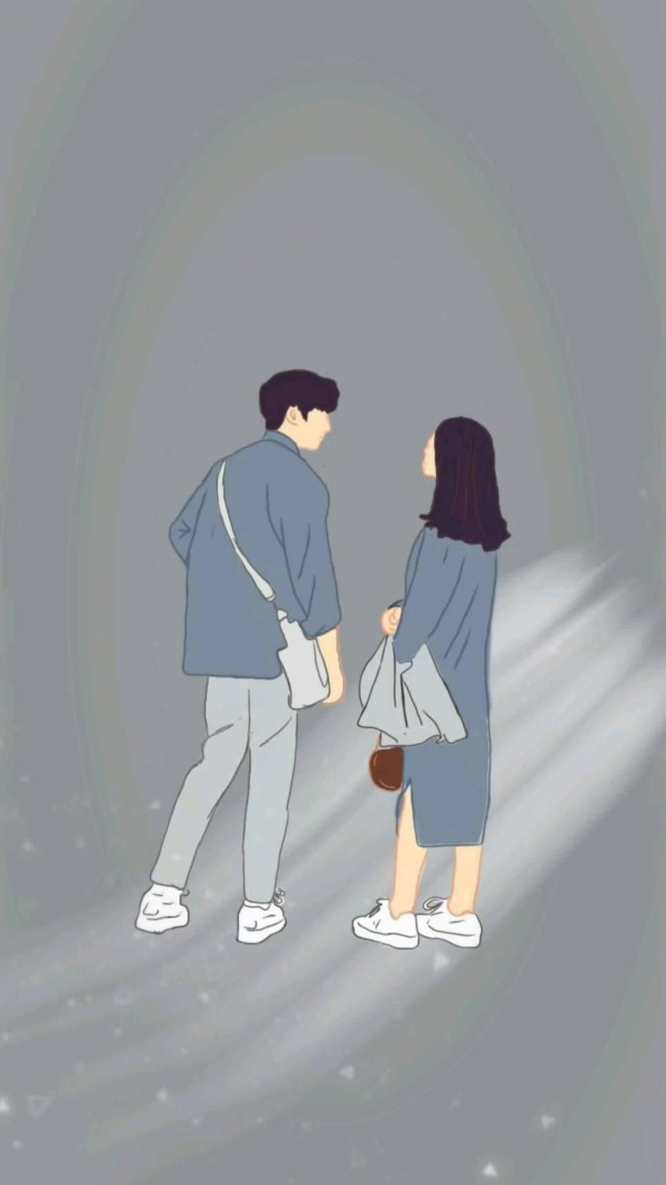 Love Cute Couple Standing — 964x1714 wallpaper