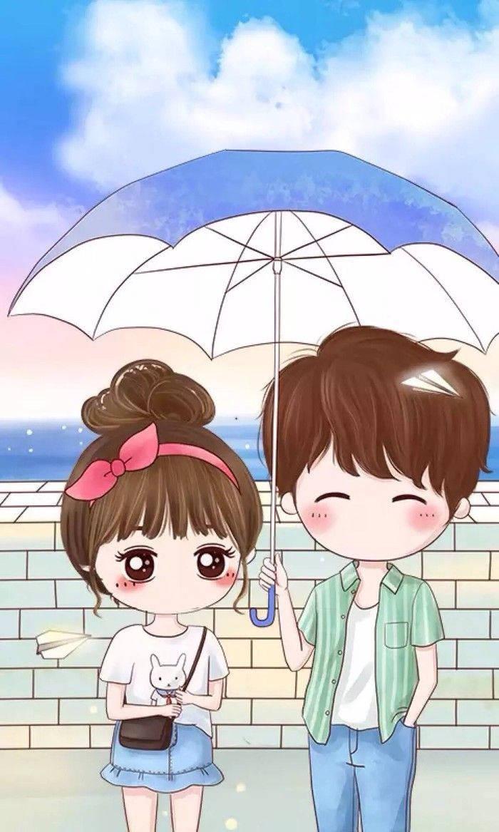 Love Cute Couple With Umbrella — 700x1167 wallpaper