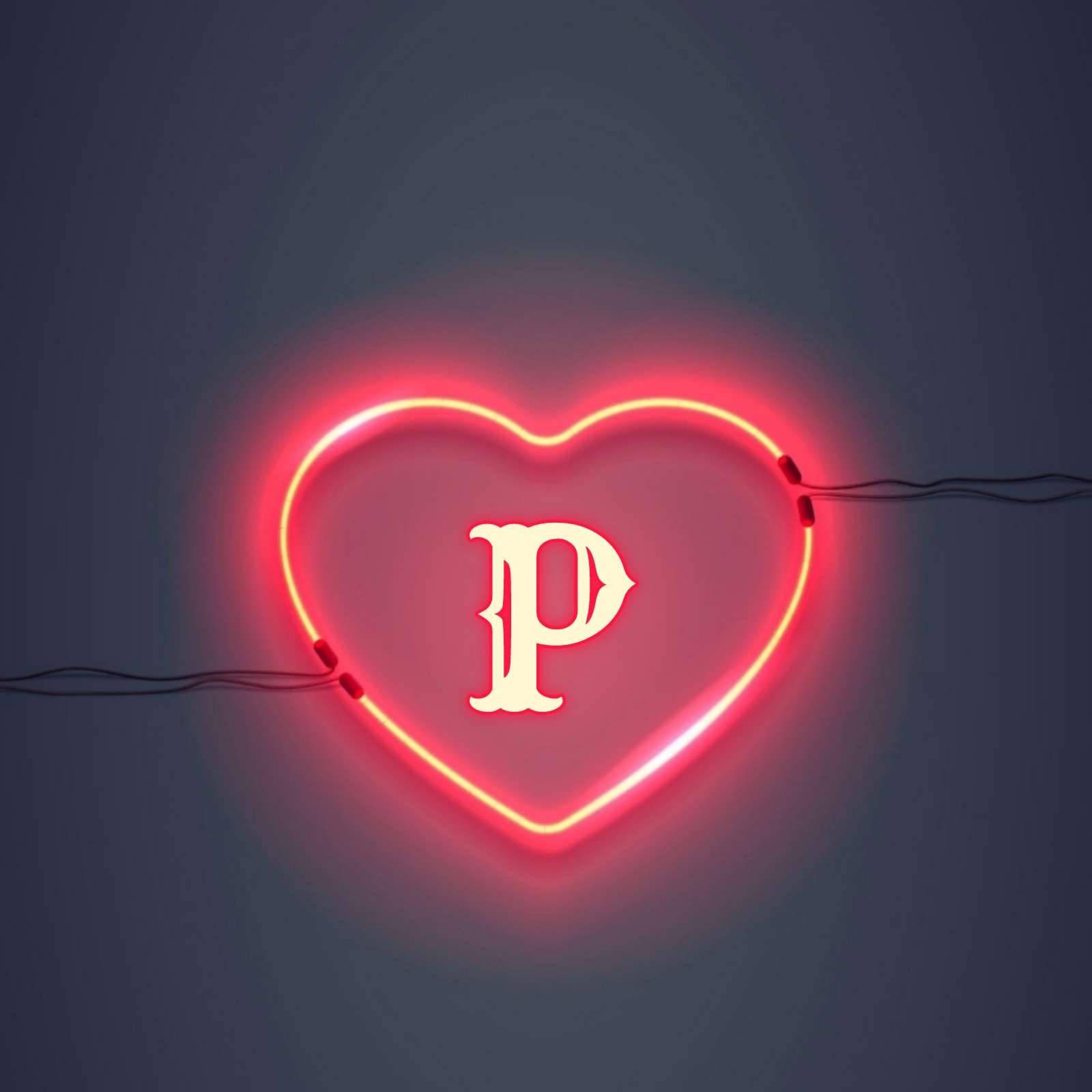 Love Initial - Letter P LED Heart — 1600x1600 wallpaper