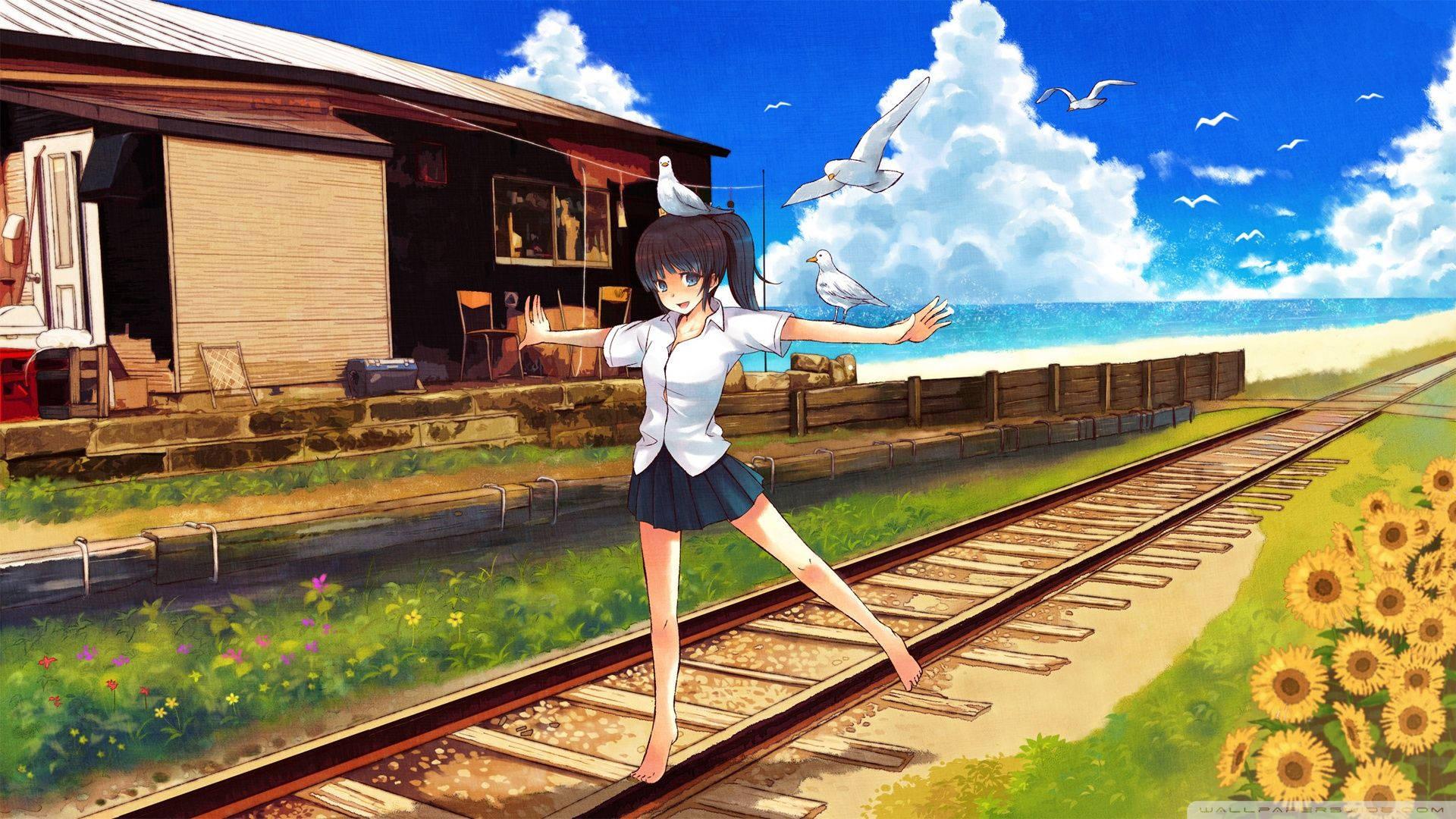 Lovely Girl Anime Scenery — 1920x1080 wallpaper