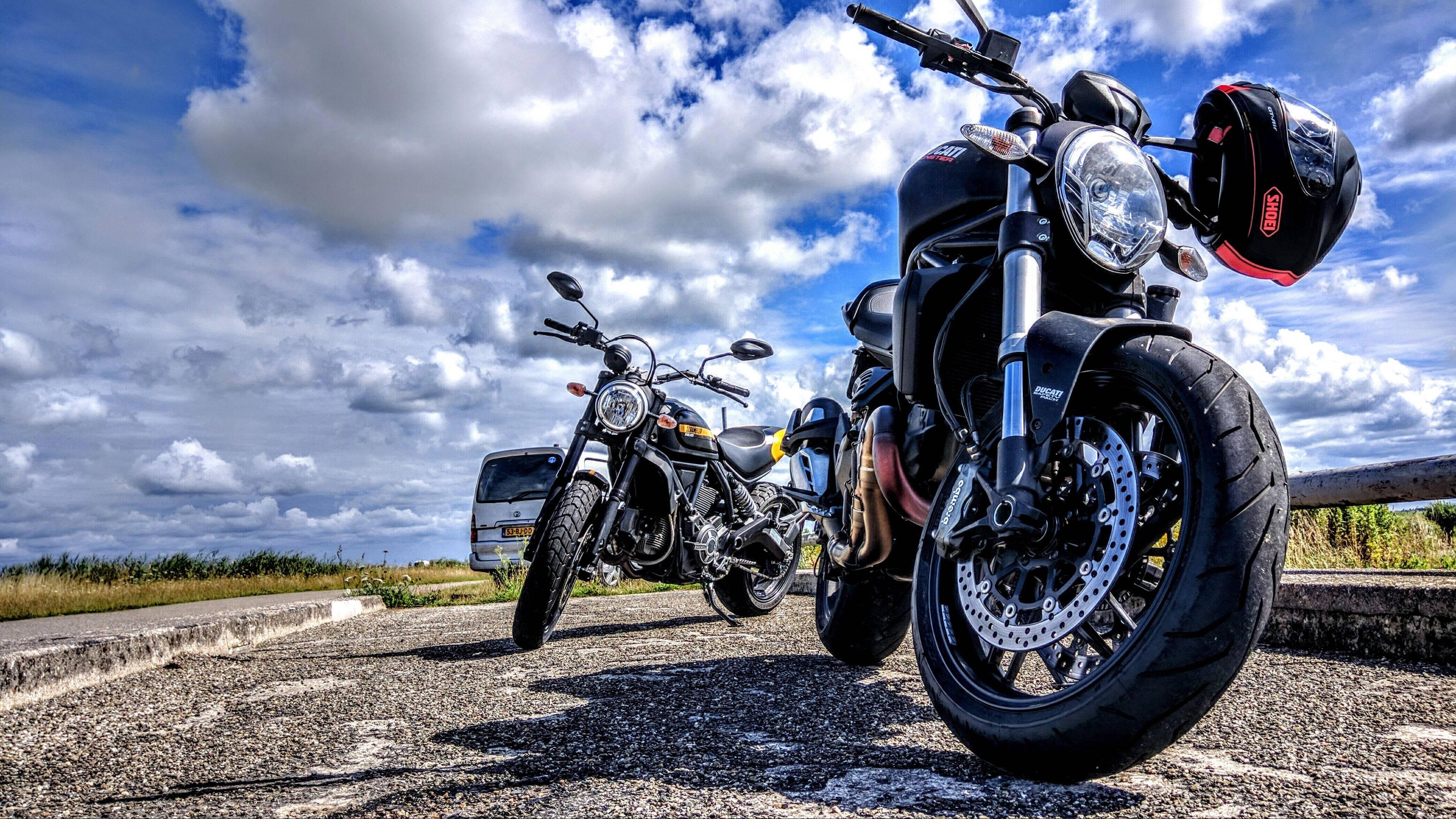 Low Angle Shot 4k Bike — 3840x2160 wallpaper