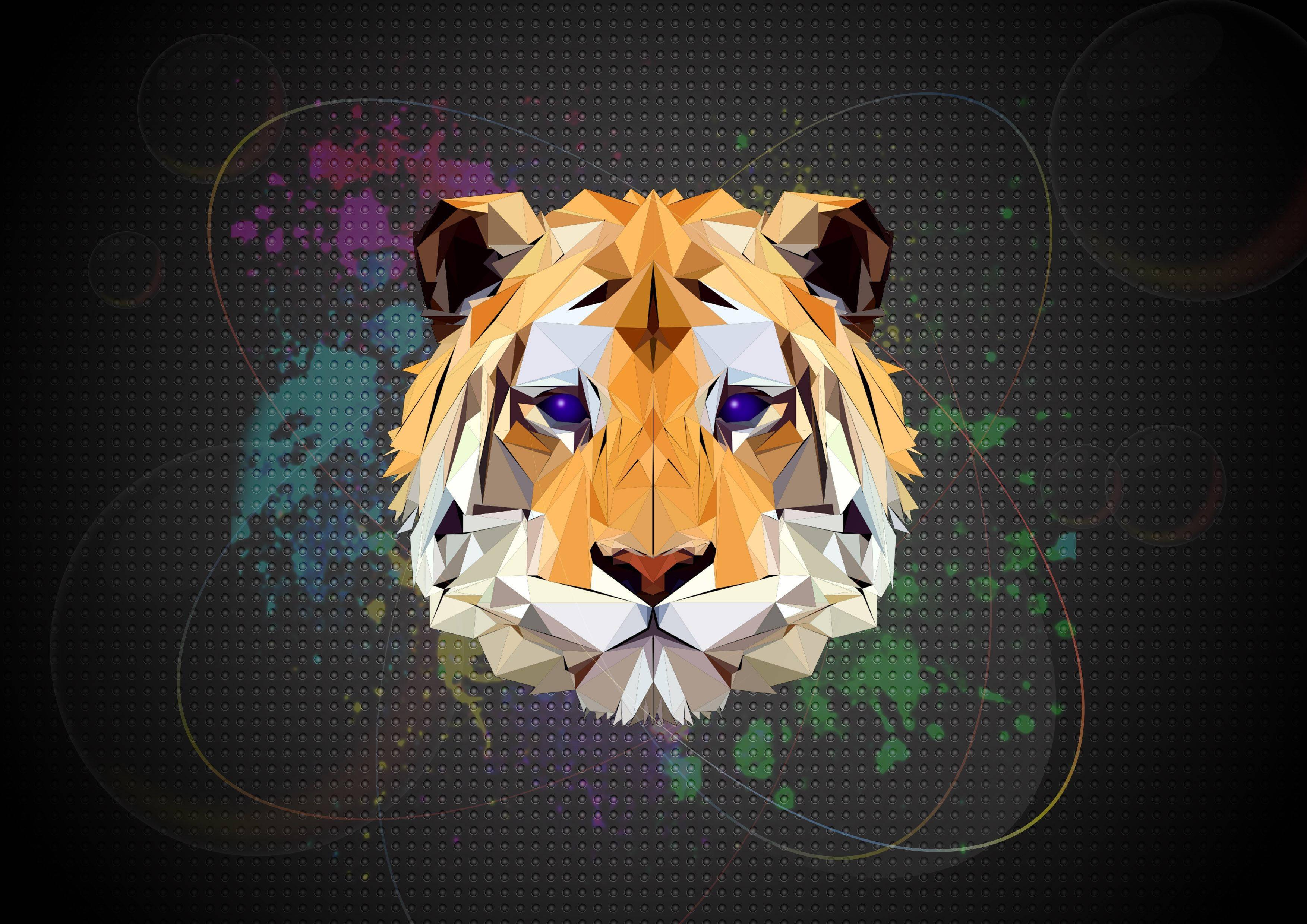 Low Poly Tiger Artwork — 3507x2480 wallpaper