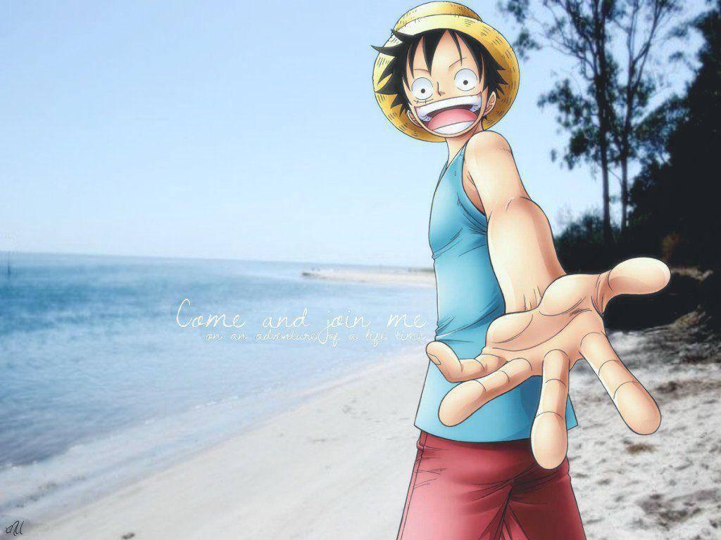 Luffy On The Beach — 1024x768 wallpaper