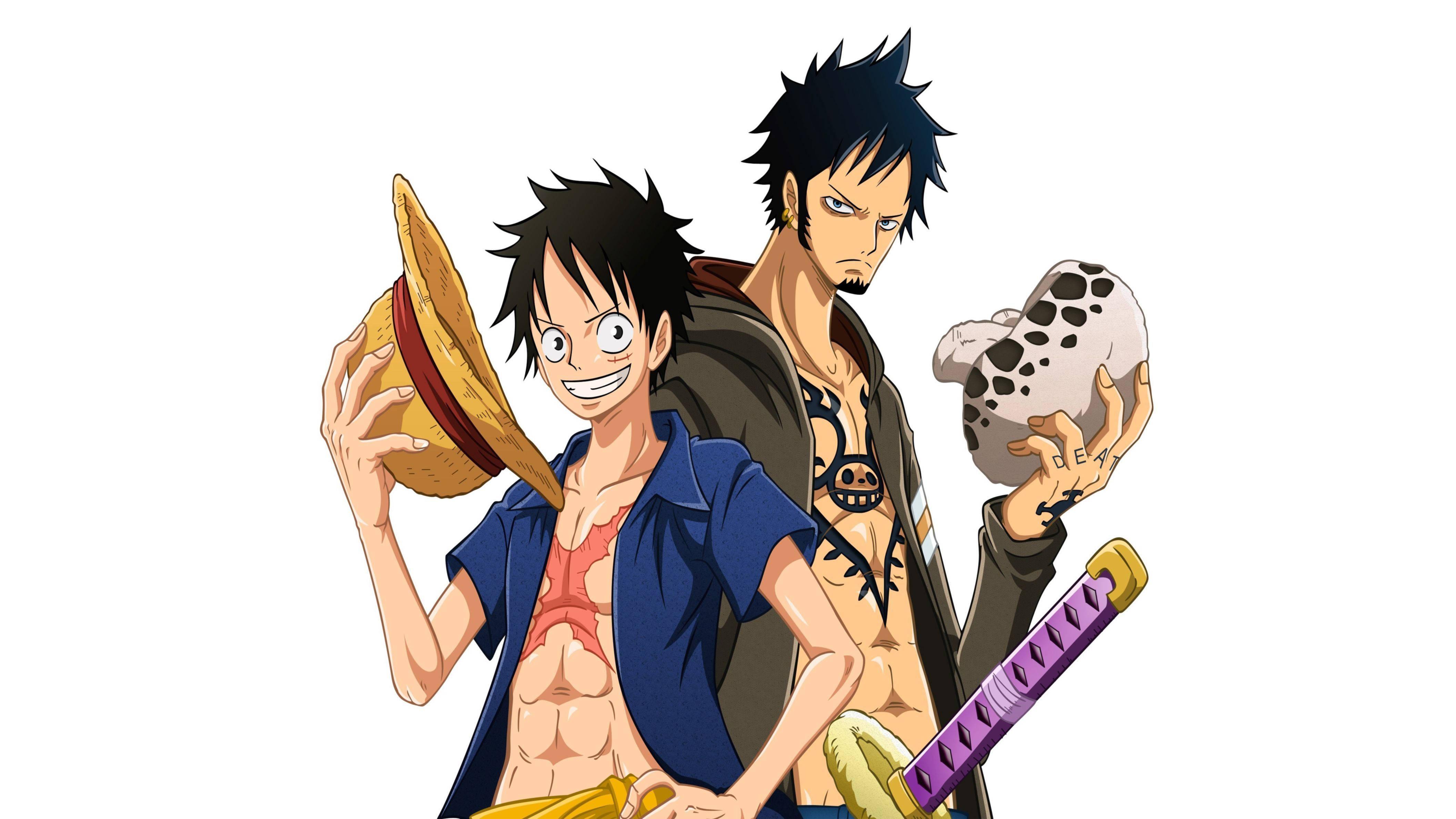 Luffy taking on Admiral Trafalgar Law in an epic battle!