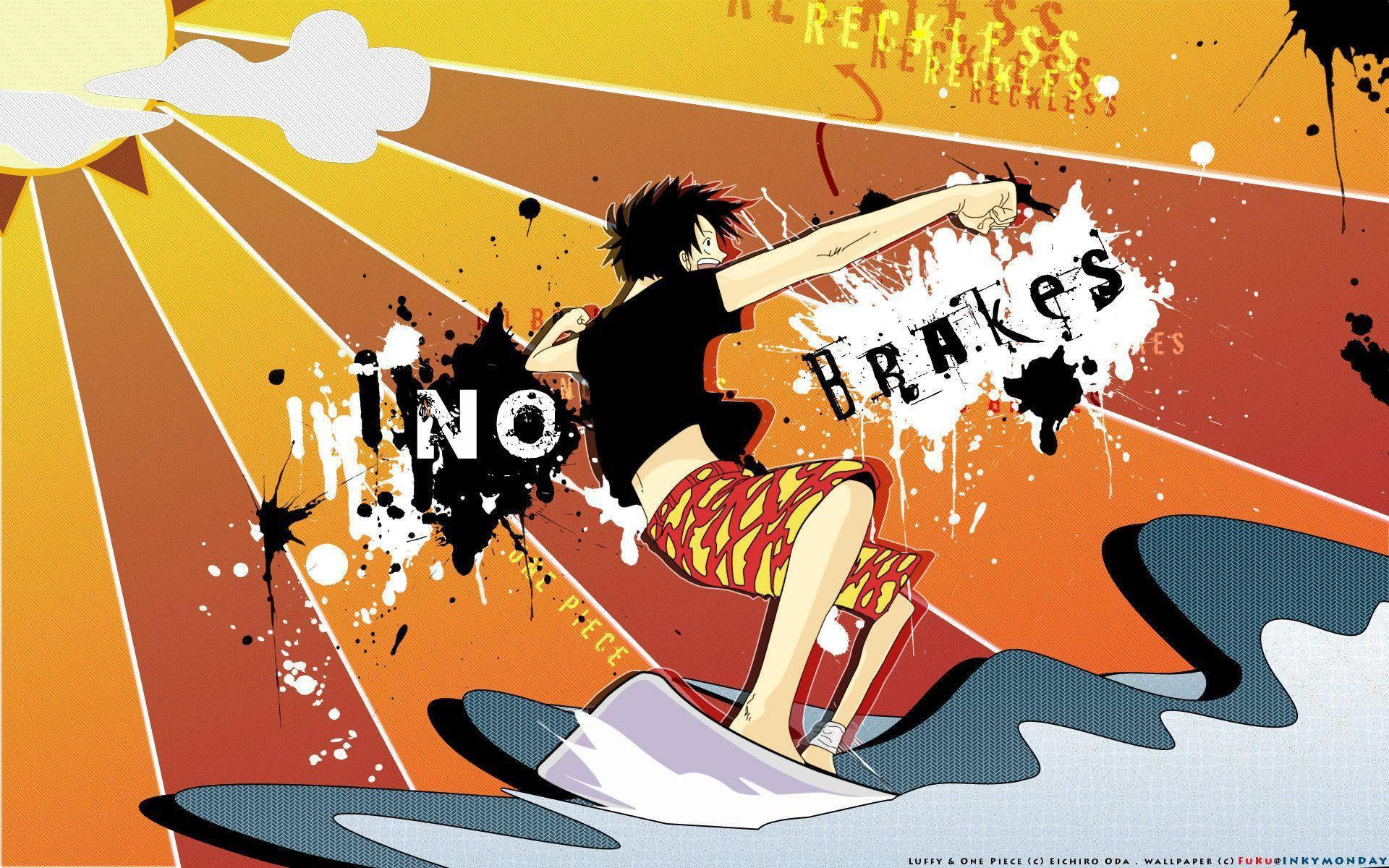 Luffy The Pirate Surfing Fanart — 1920x1200 wallpaper