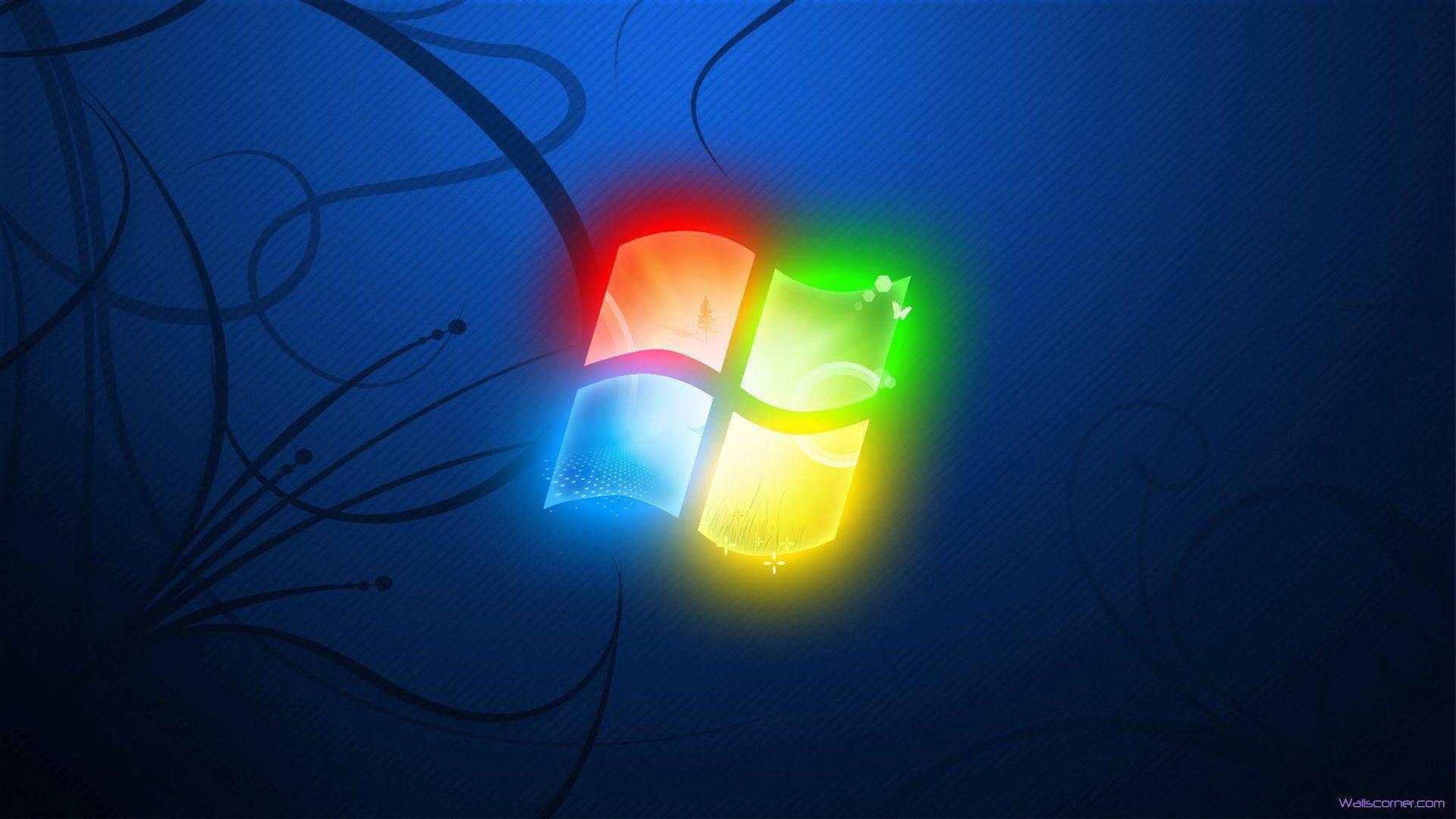 Luminescent Windows 7 logo — 1920x1080 wallpaper