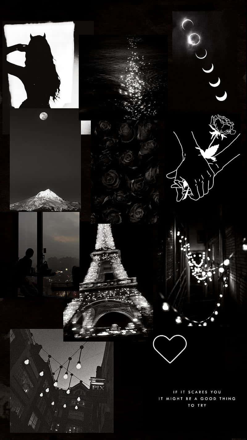 Luminous Collage Black Aesthetic Background — 800x1422 wallpaper