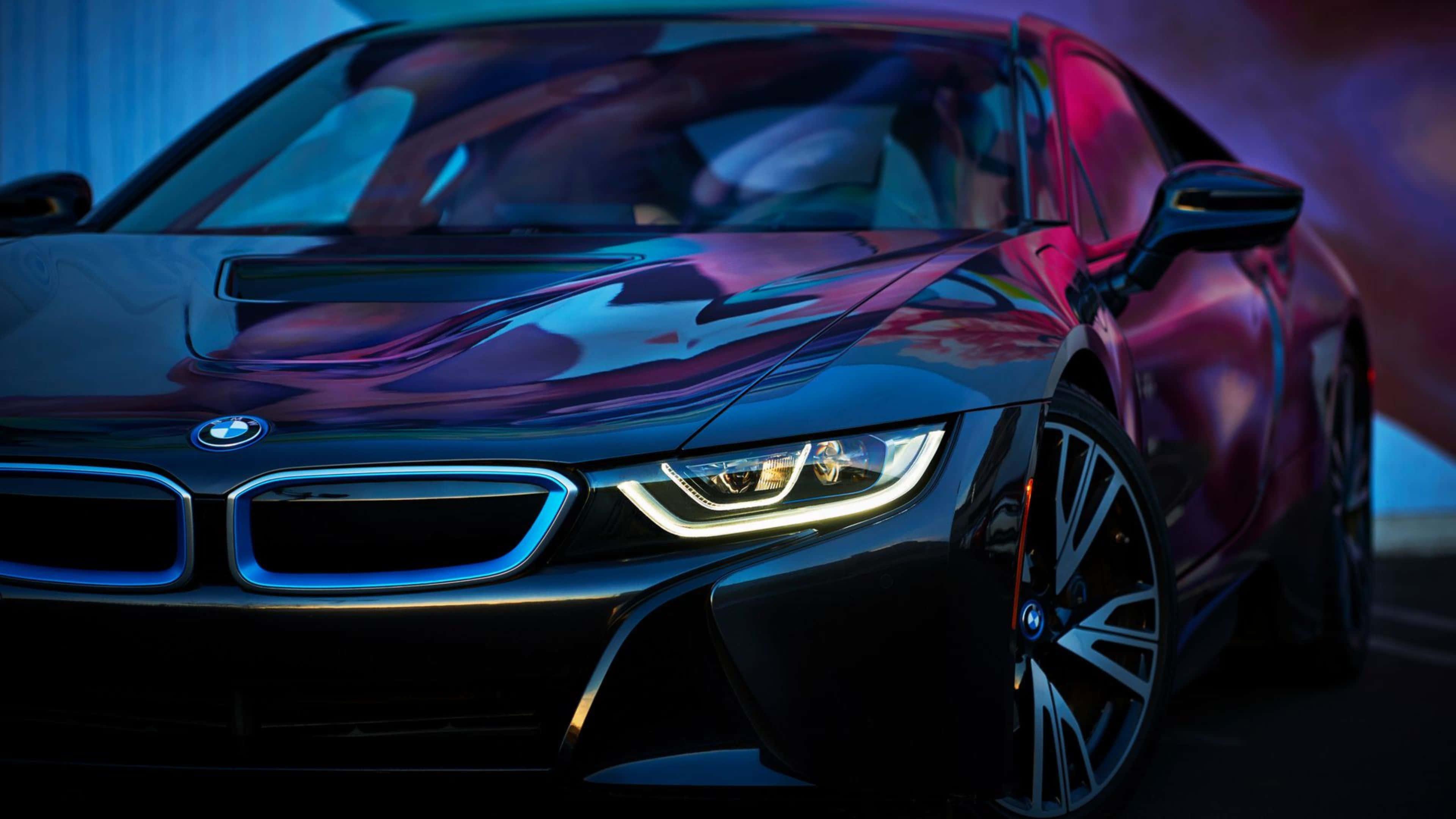 Luxurious 4K BMW car parked in a modern city — 3840x2160 wallpaper
