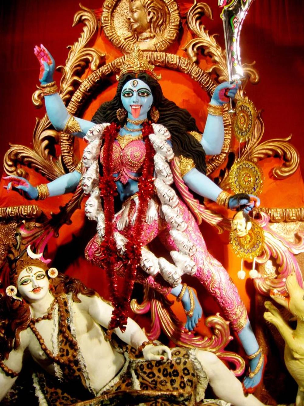 Maa Kali Blue Statue White Shiva Statue — 1000x1333 wallpaper