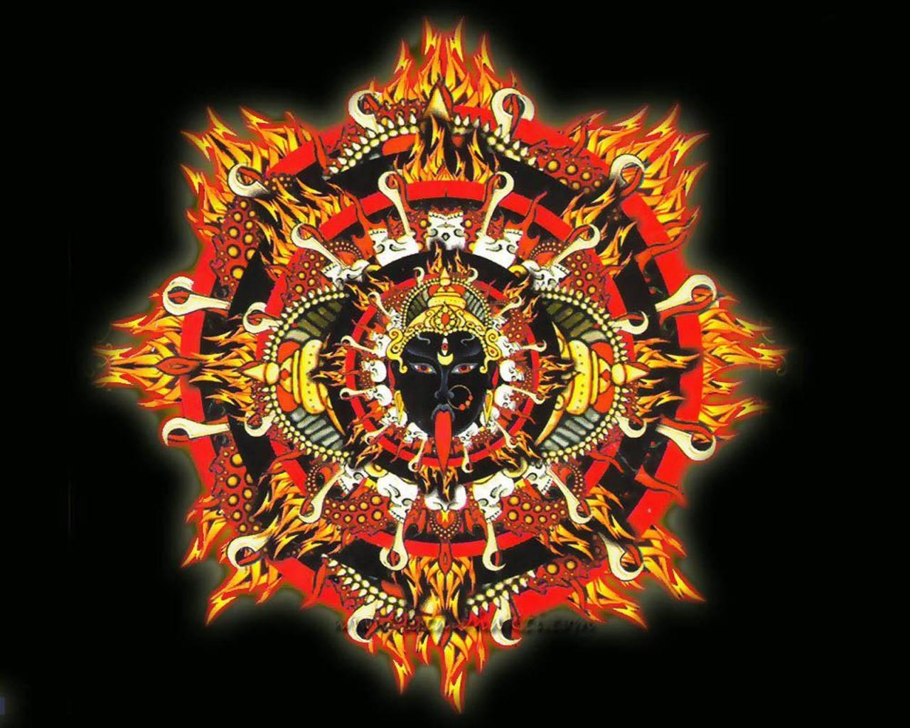 Maa Kali Fire Aesthetic Symbol — 1280x1024 wallpaper