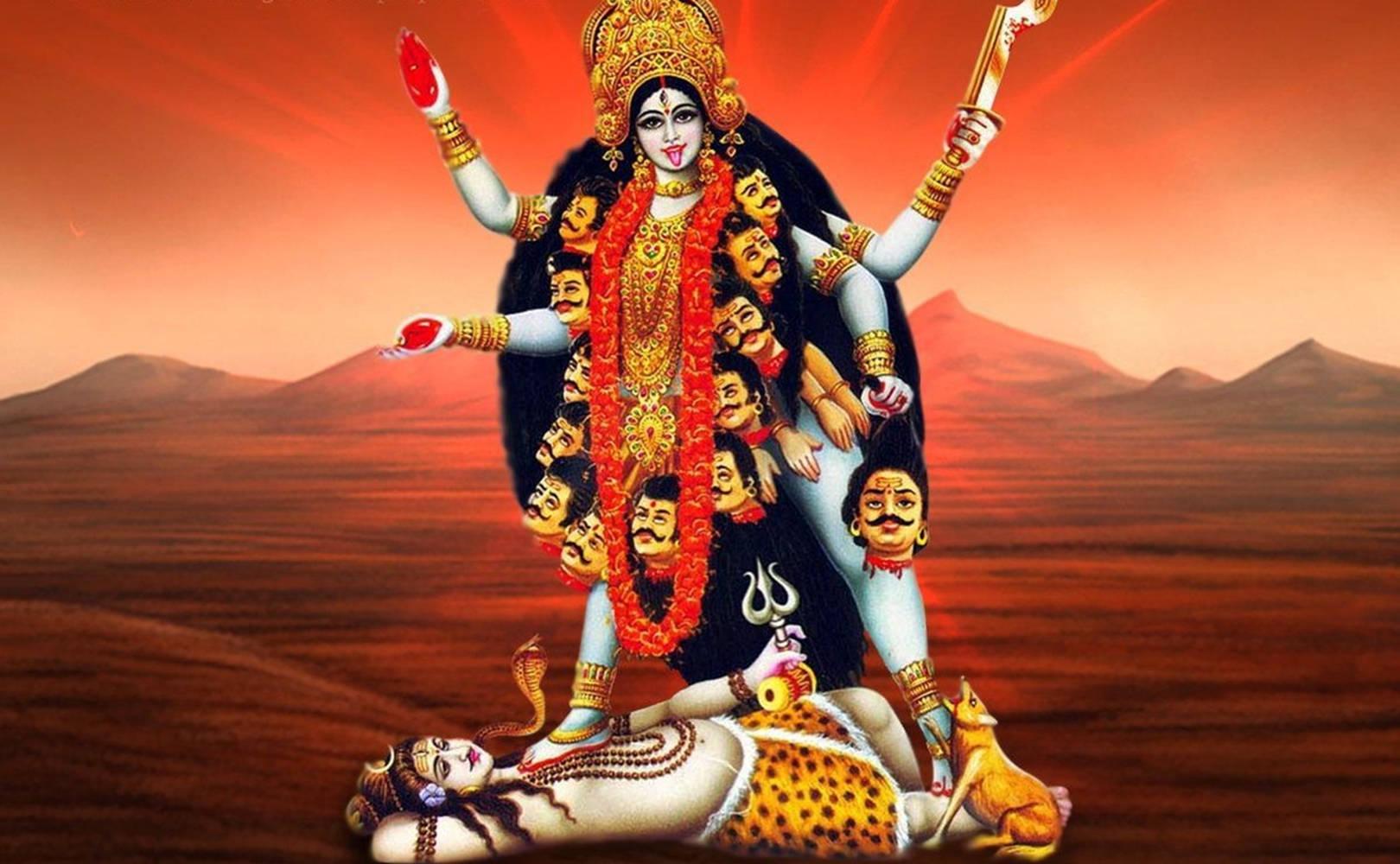 Maa Kali On Shiva Red Desert — 1620x1000 wallpaper