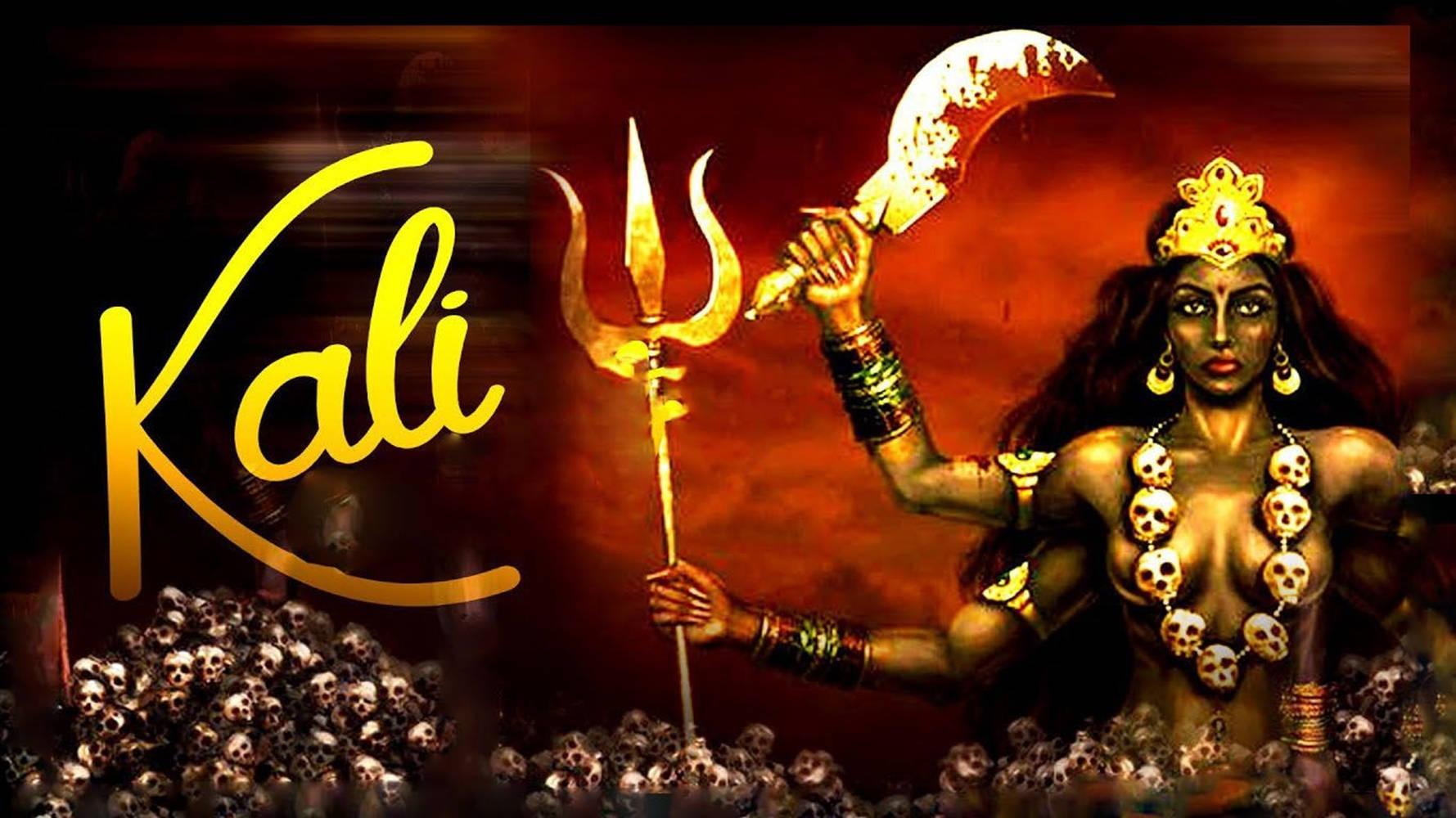 Maa Kali Red Aesthetic With Bloody Blade — 1779x1000 wallpaper