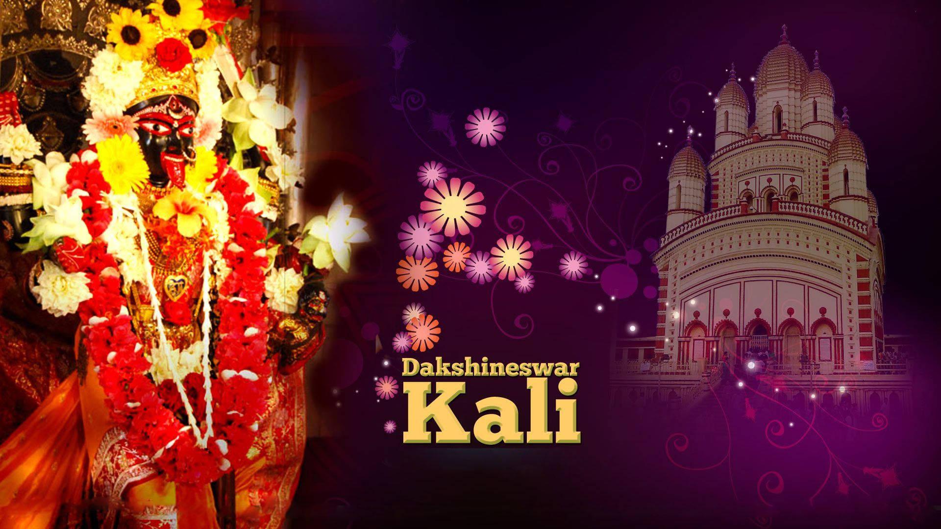 Maa Kali Statue And Temple Purple Aesthetic — 1920x1080 wallpaper