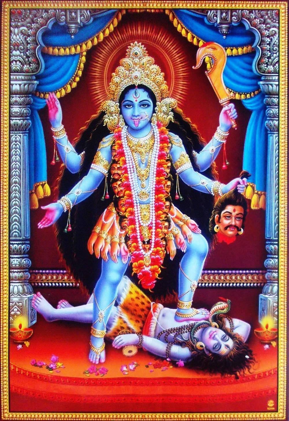 Maa Kali Stepping On Shiva Red Room — 1000x1454 wallpaper