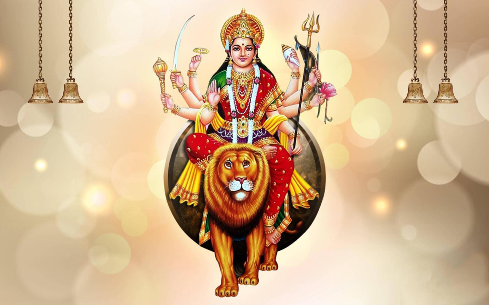 Maa Sherawali Goddess Digital Art — 1920x1200 wallpaper