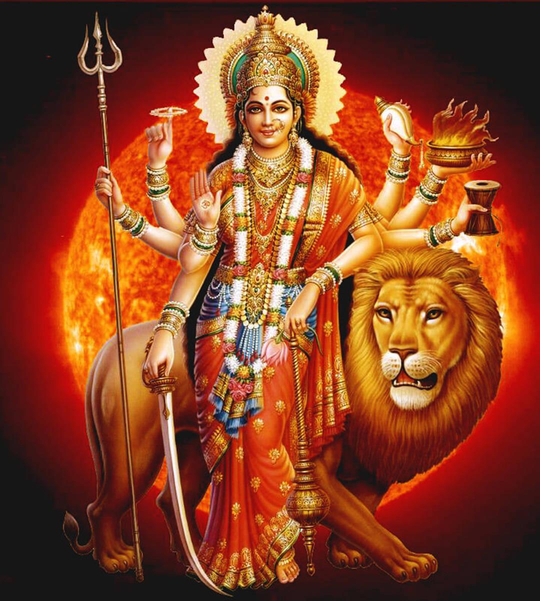 Maa Sherawali - The Fiery Sun Goddess Illustration — 1080x1202 wallpaper