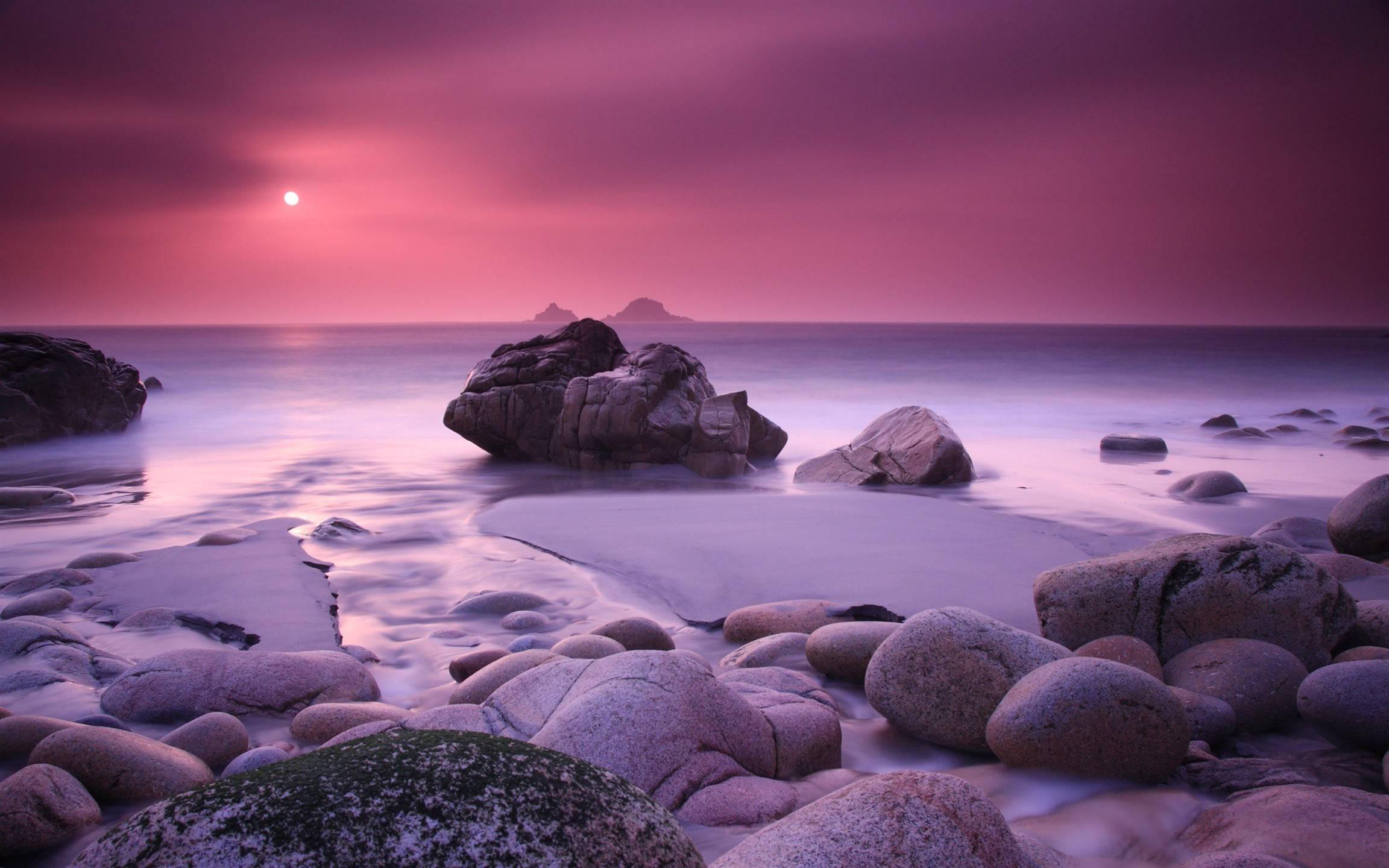 Macbook Pro Pink Shore Scenery — 2304x1440 wallpaper