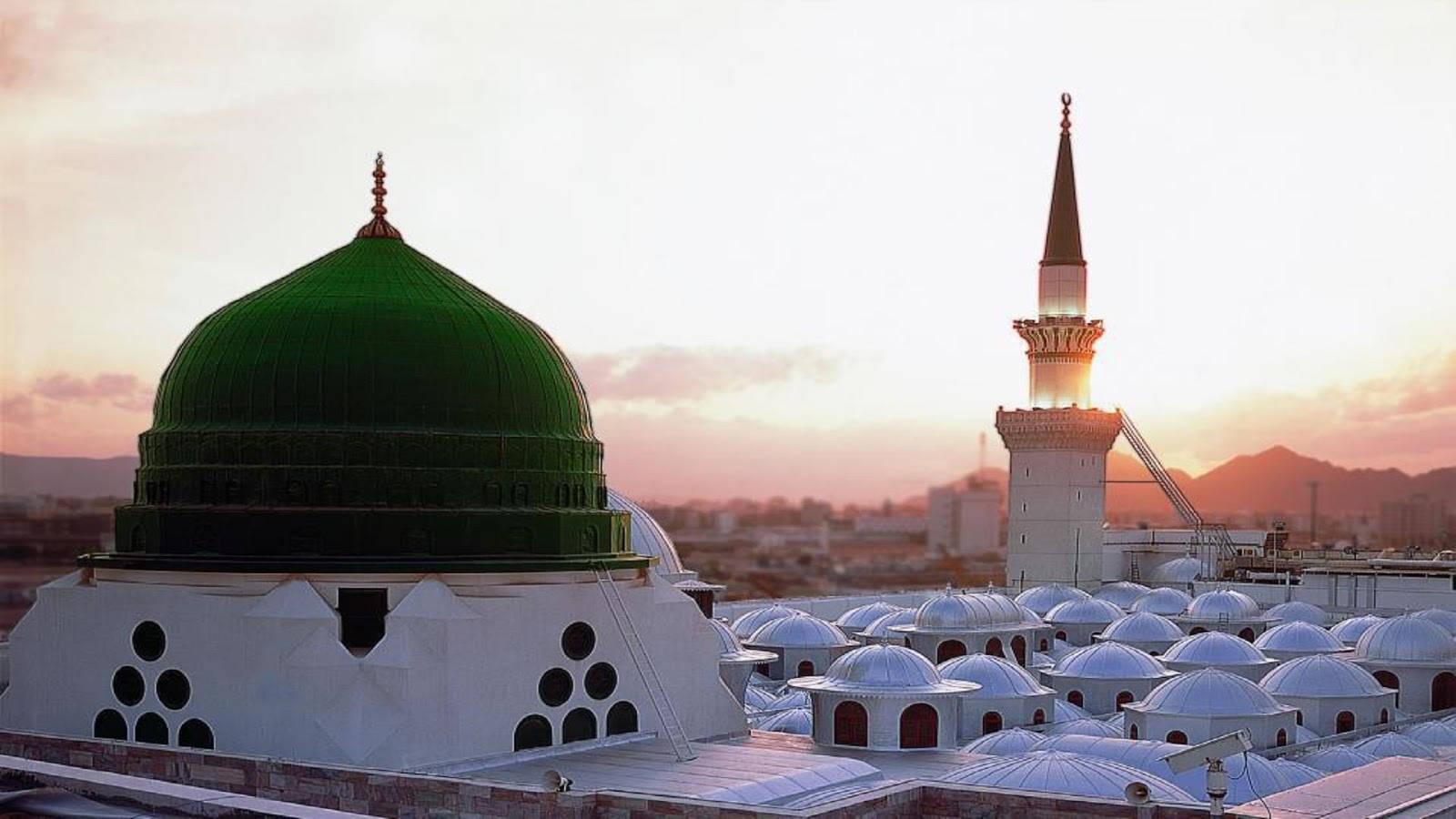 Madina Sharif Domes — 1600x900 wallpaper