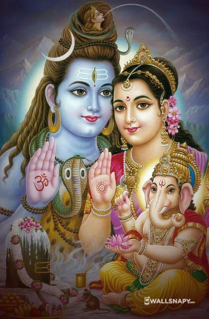Mahadev And His Wife Sati With Children HD
