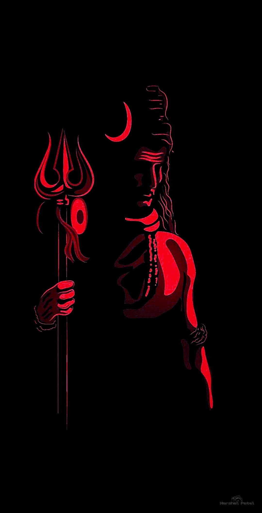 Mahadev Full HD Red And Black Art