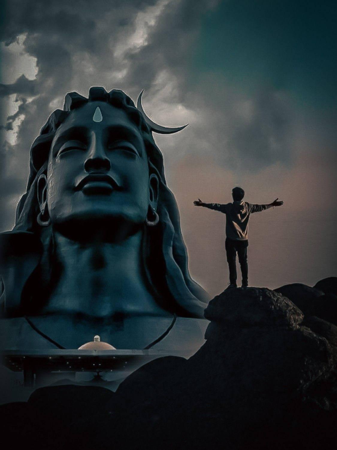 Mahadev Full HD Sculpture With Man