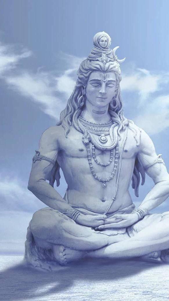 Mahadev Full HD White Sculpture