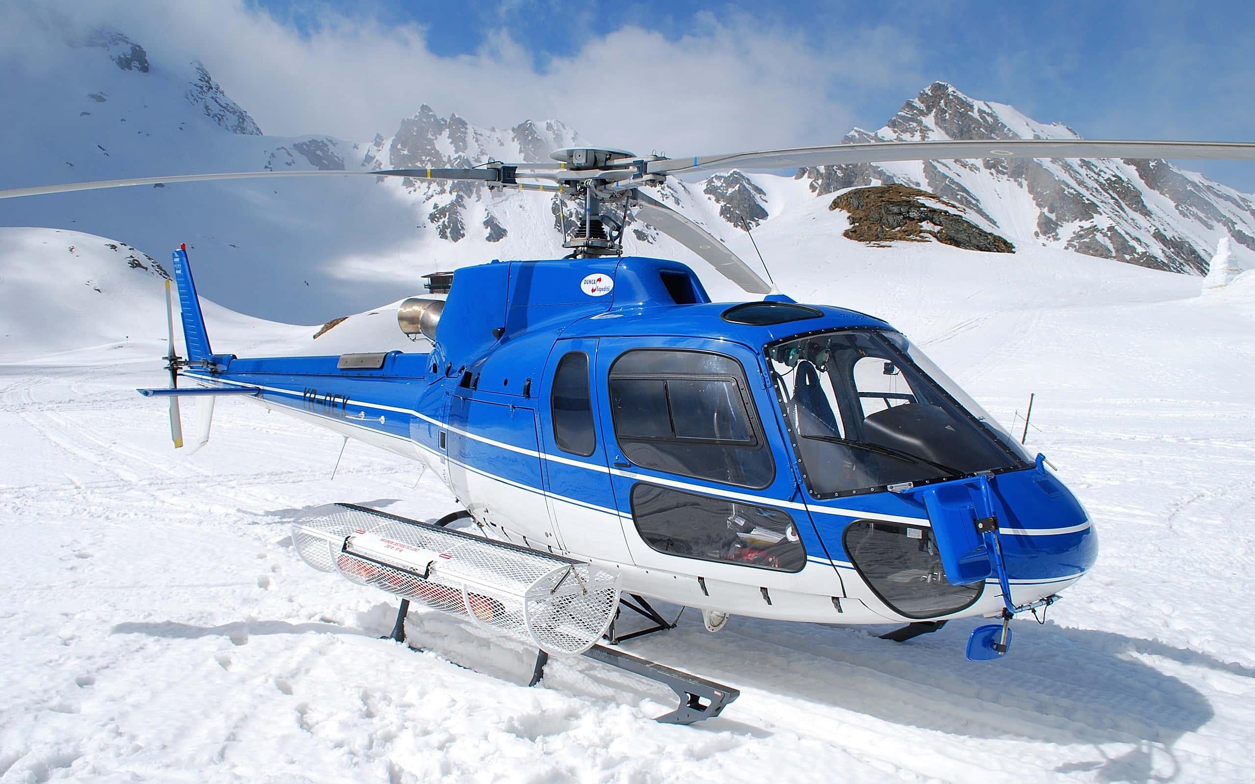 Majestic Bird's Eye View of a Helicopter in Flight