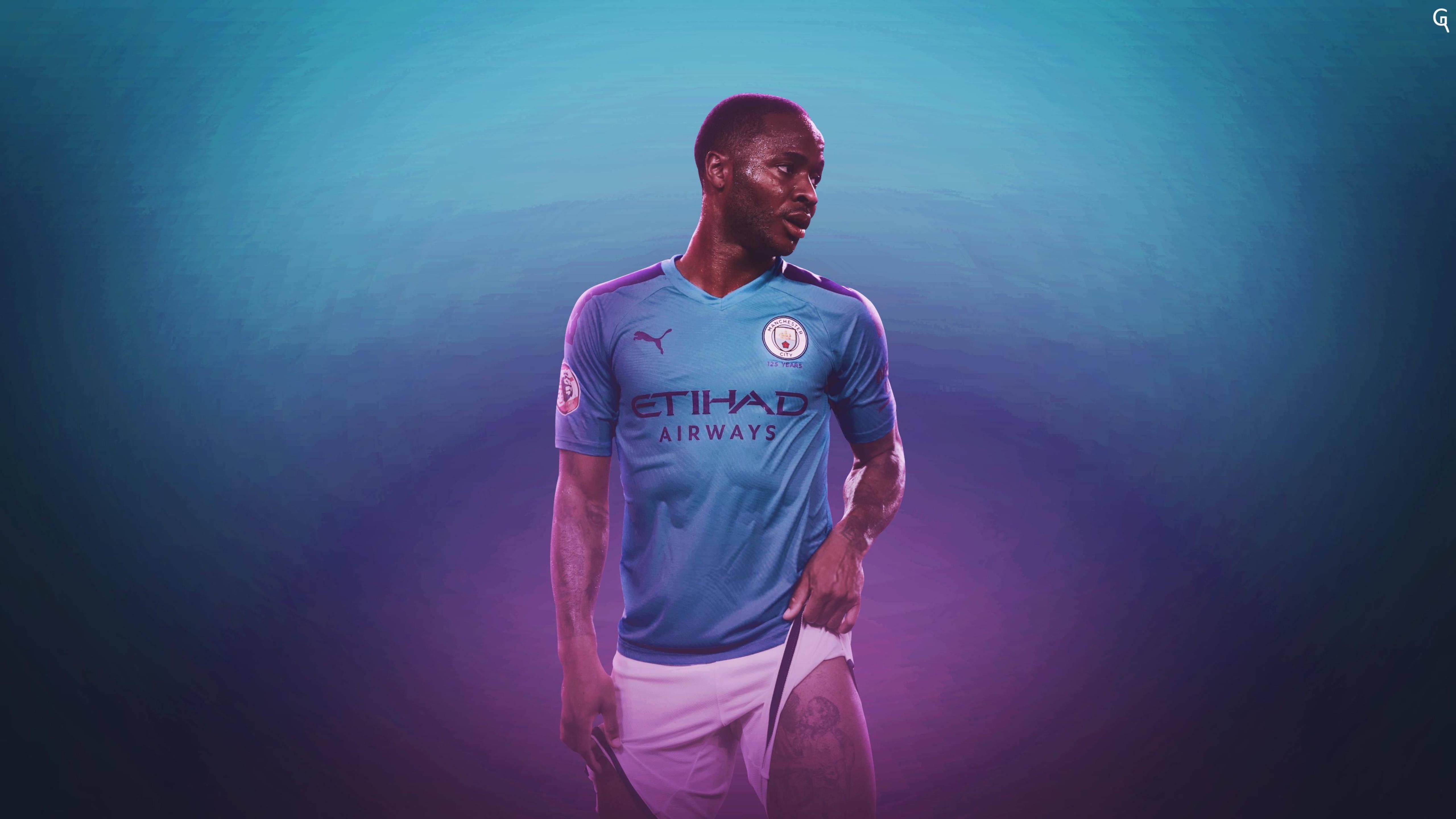 Man City Striker Raheem Sterling looks to score — 5120x2880 wallpaper