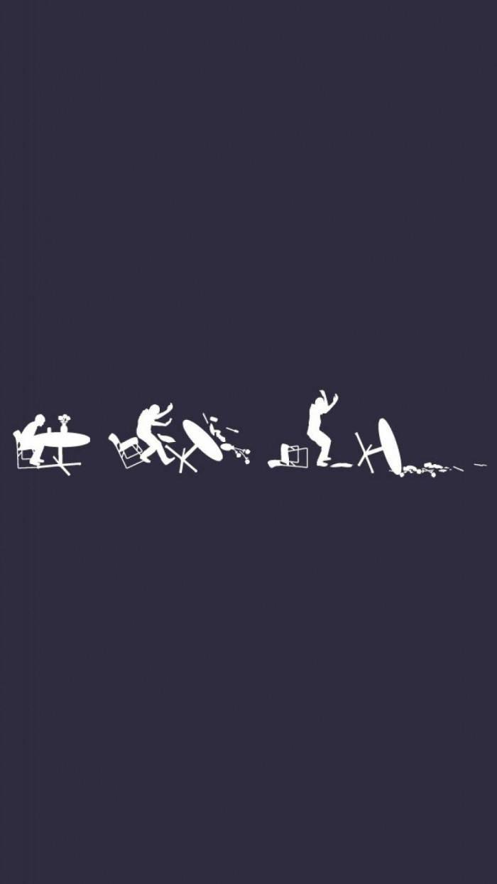 Man Flips Table Funny Phone — 700x1244 wallpaper