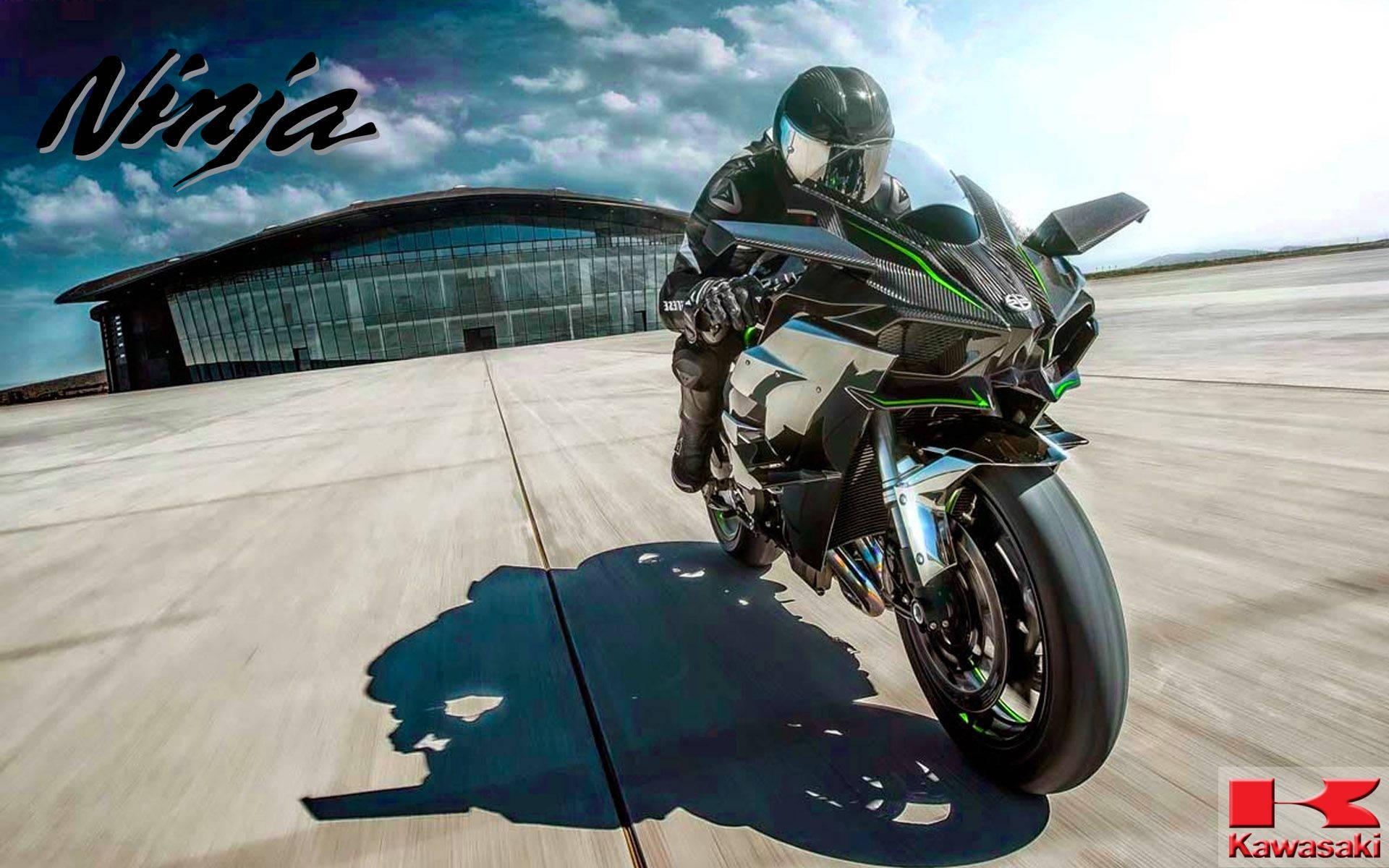 Man Riding Kawasaki H2r — 1920x1200 wallpaper