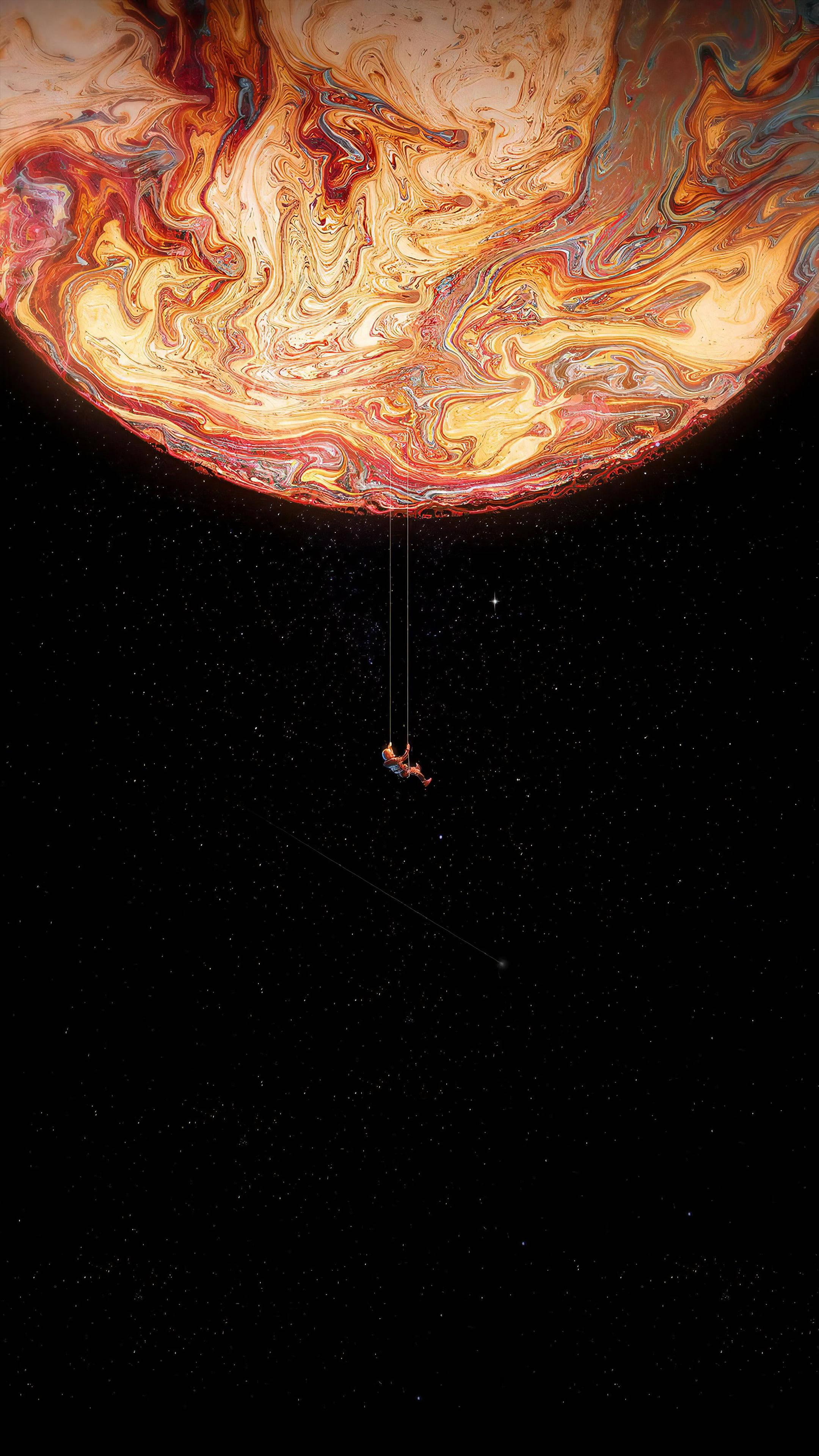 Man Swinging On Mars Samsung Full HD — 2160x3840 wallpaper